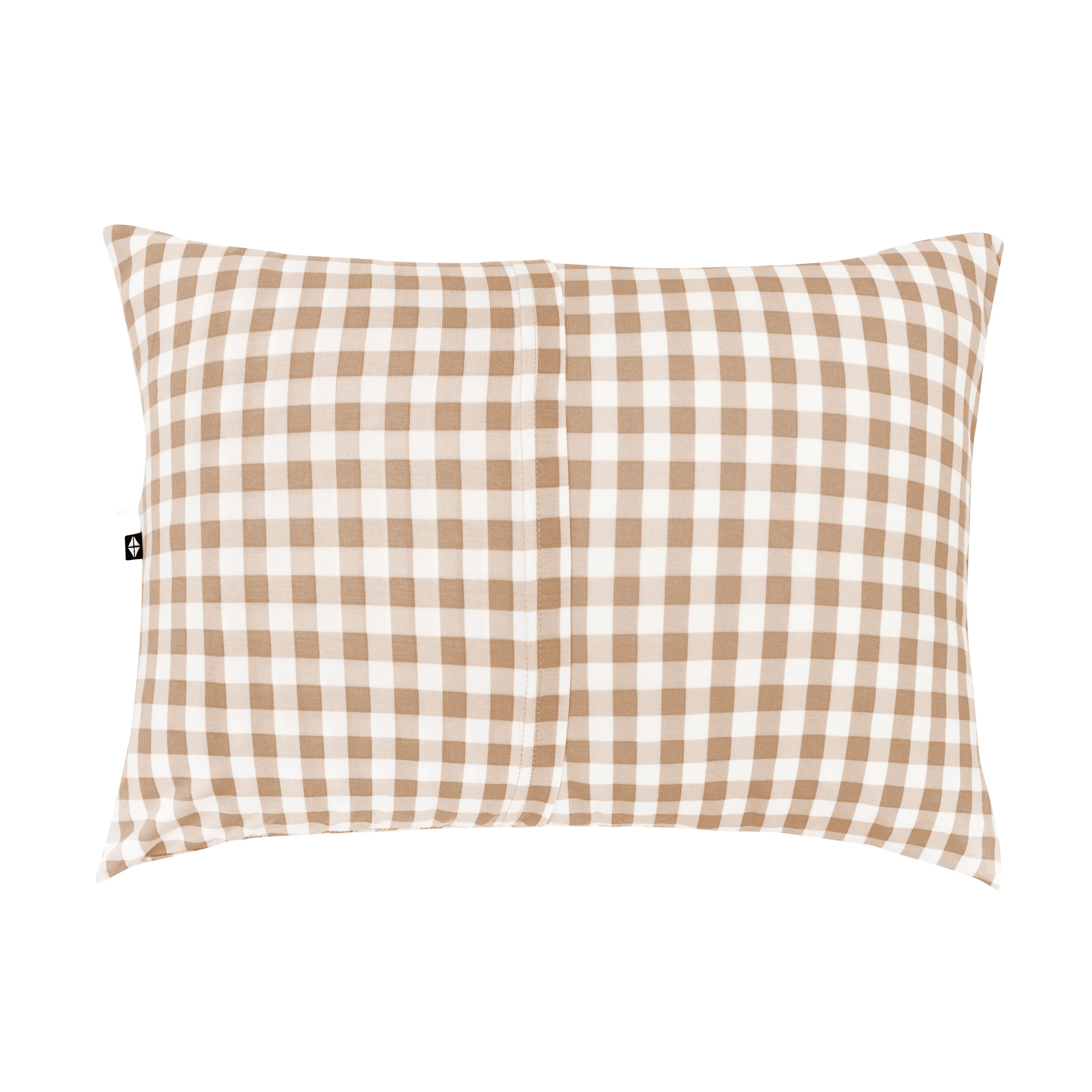 Envelope closure shown on the back of the Toddler Pillowcase in Gingham Bisque