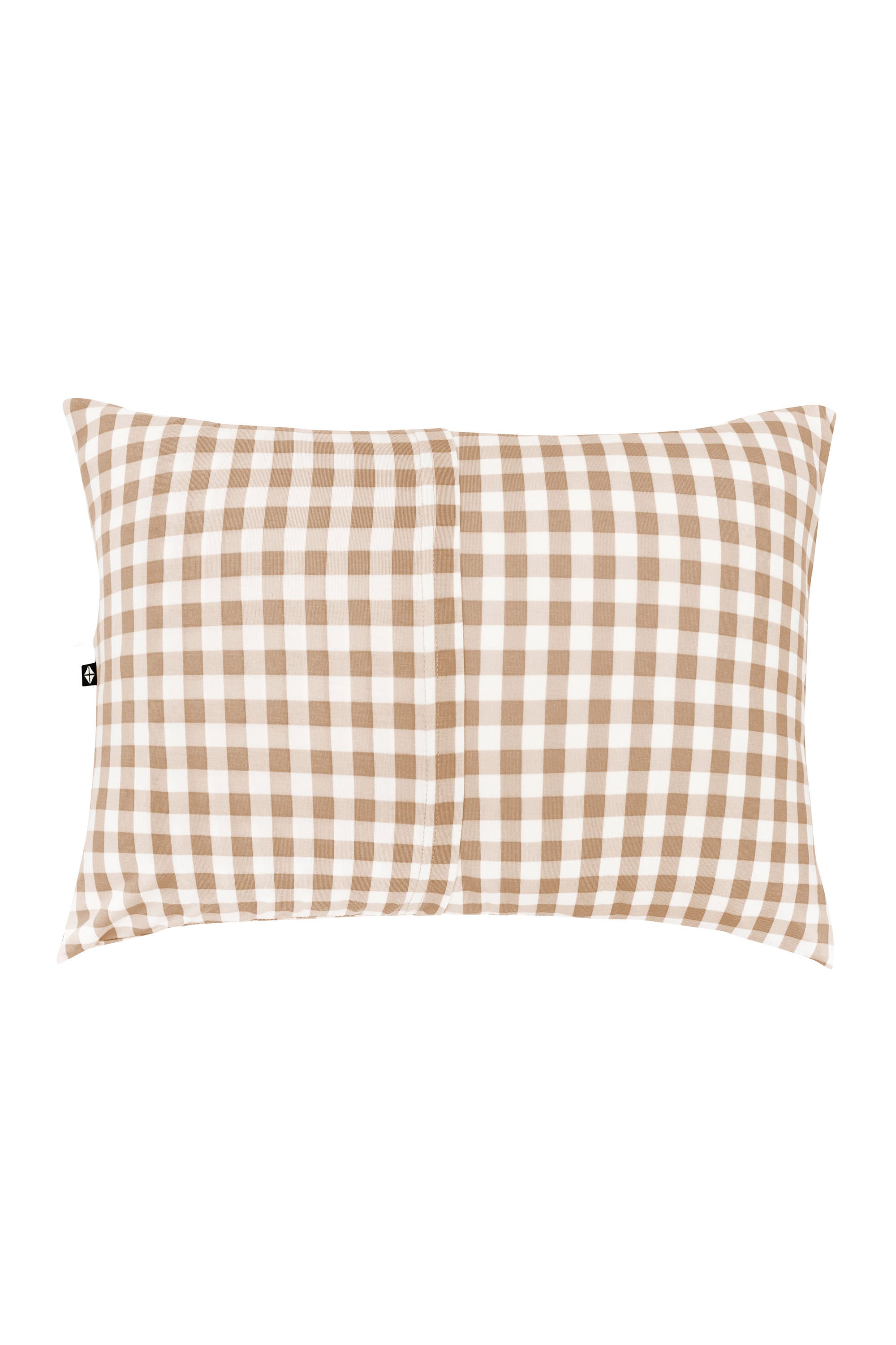 Envelope closure shown on the back of the Toddler Pillowcase in Gingham Bisque
