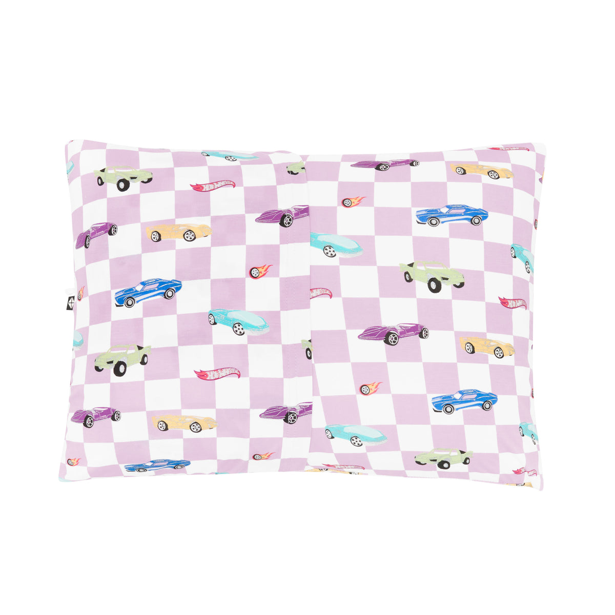 Envelope closure shown on the back of the Toddler Pillowcase in Sparkles and Speed