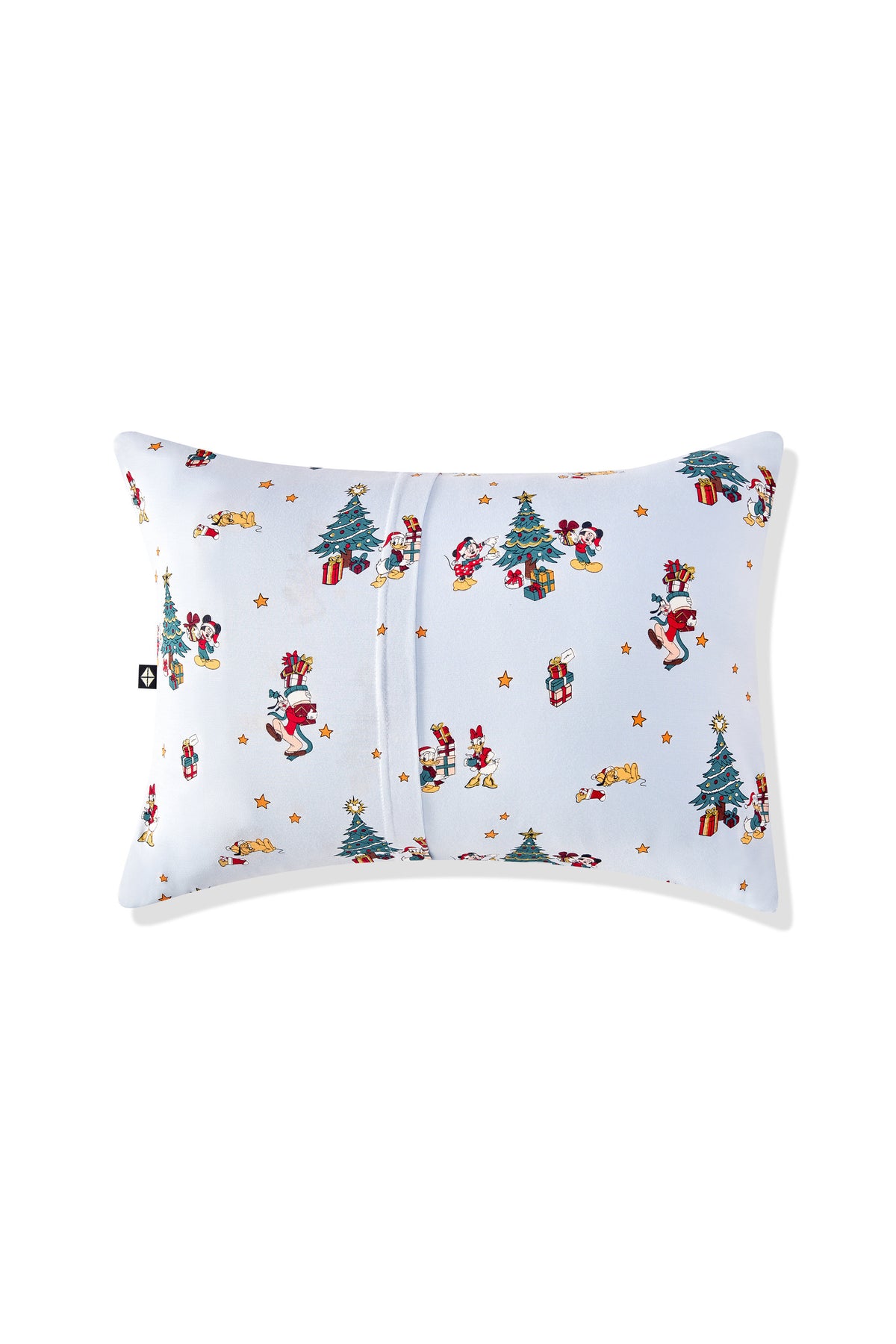 Back view of Toddler Pillowcase in Mickey & Friends Christmas print on a white background