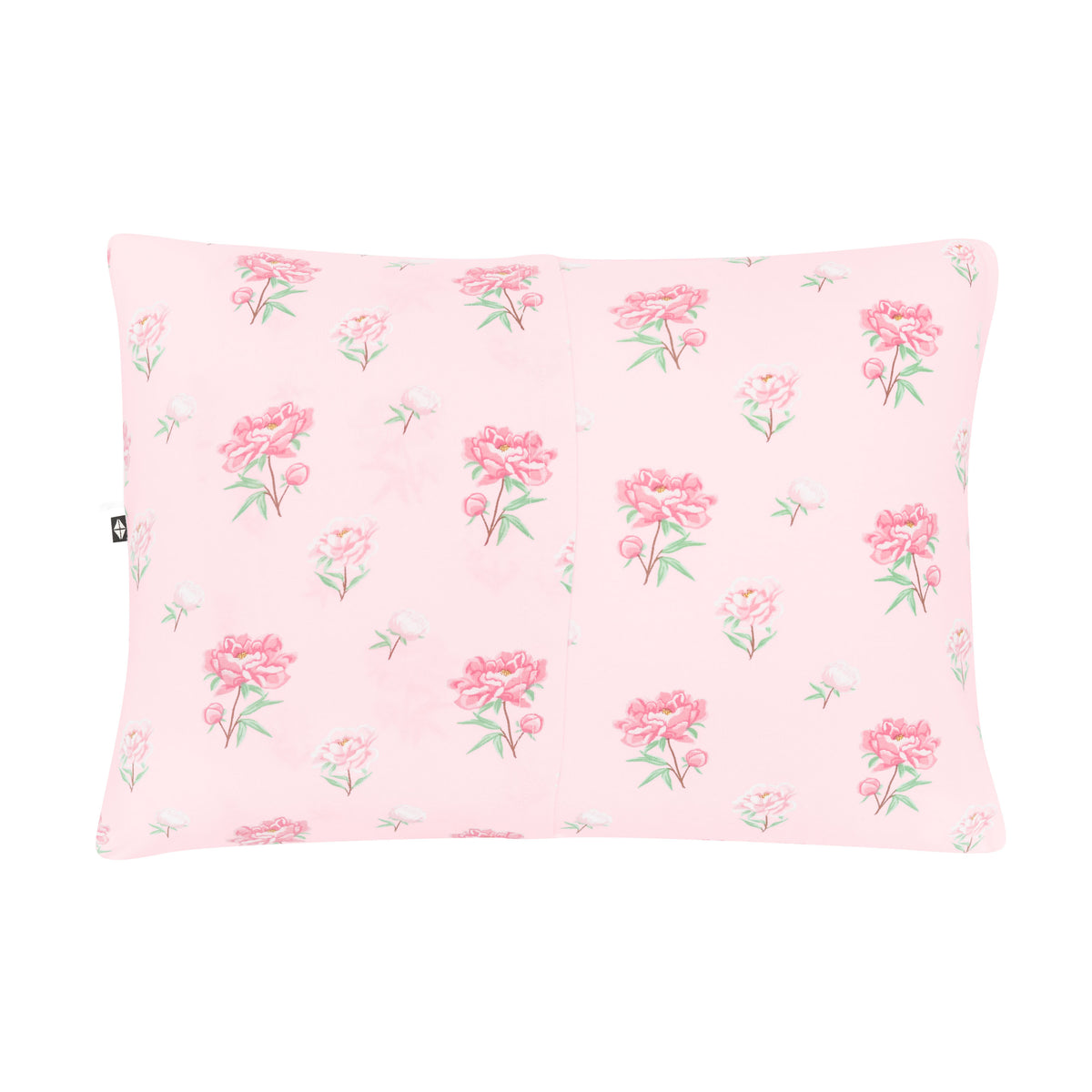 The envelope closure on the back of the Toddler Pillowcase in Sakura Peony