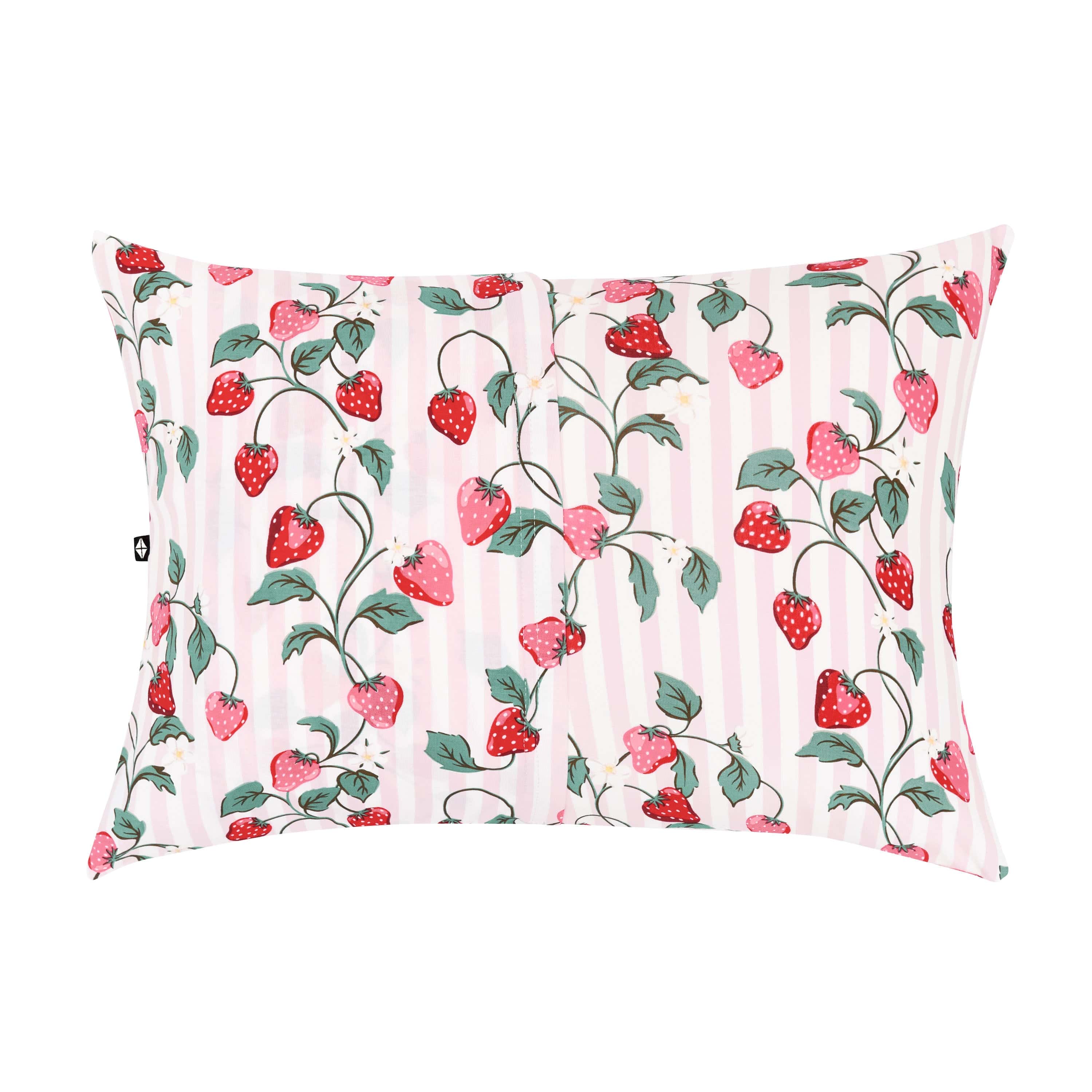 The back of the Toddler Pillowcase in Strawberry Fields showing the envelope closure
