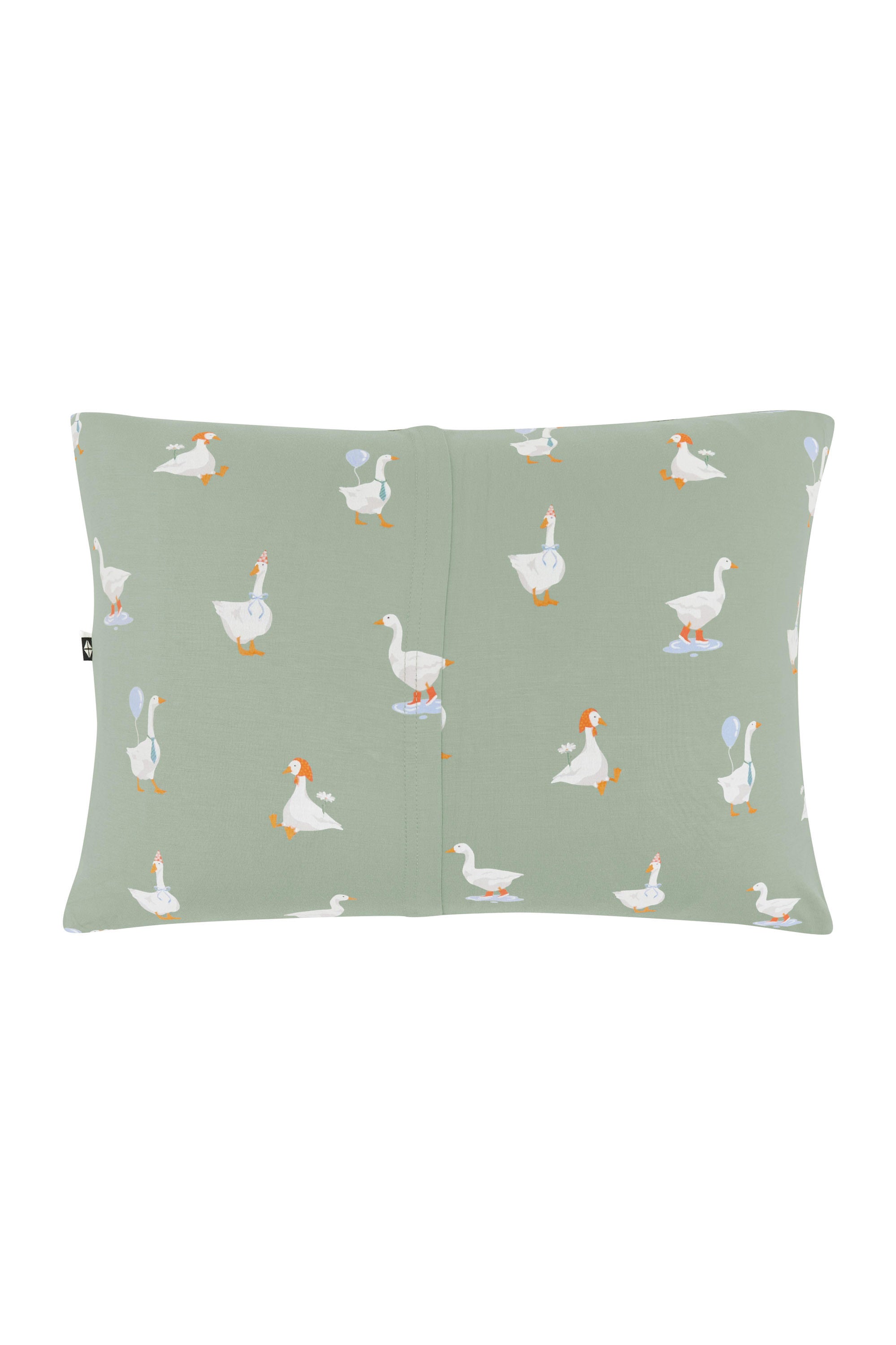 The envelope closure shown on the back of the Toddler Pillowcase in Silly Goose