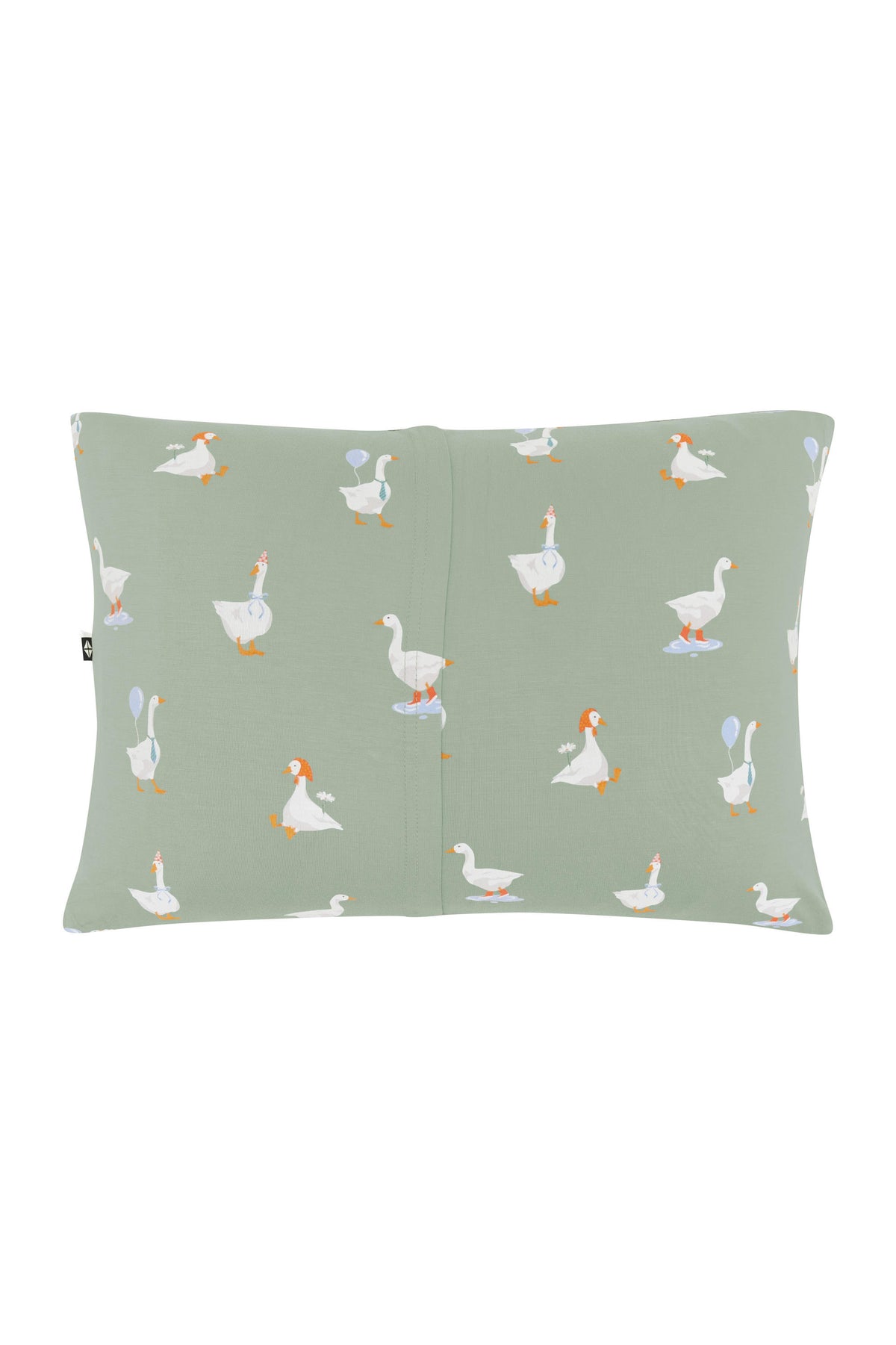 The envelope closure shown on the back of the Toddler Pillowcase in Silly Goose