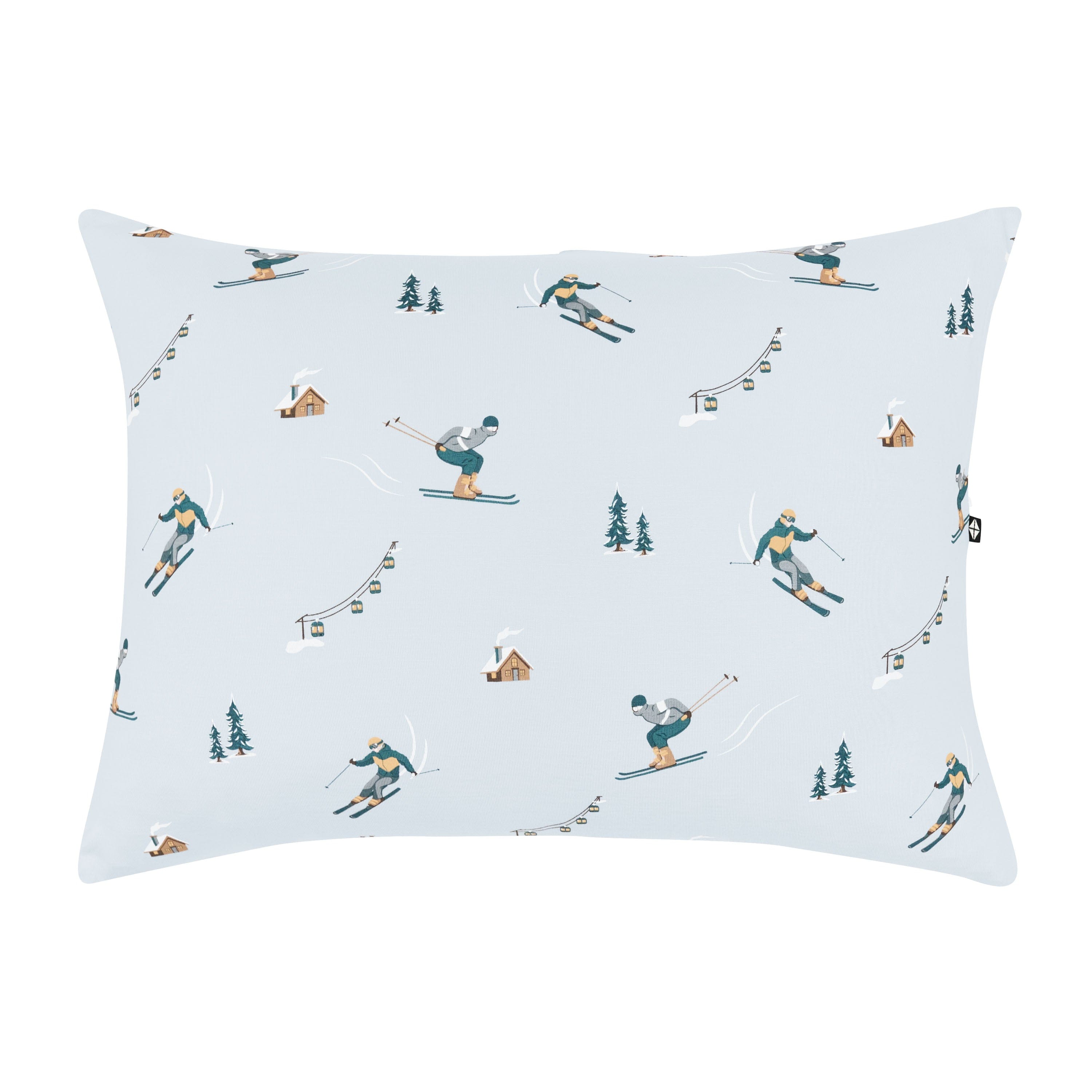 The front of the Toddler Pillowcase in Ski shown on a white surface