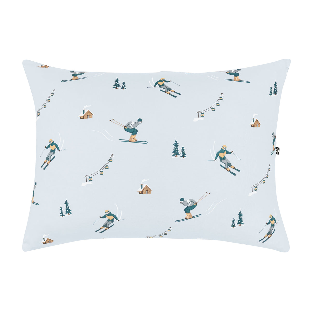 The front of the Toddler Pillowcase in Ski shown on a white surface