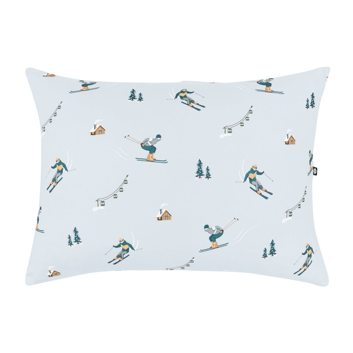 The front of the Toddler Pillowcase in Ski shown on a white surface