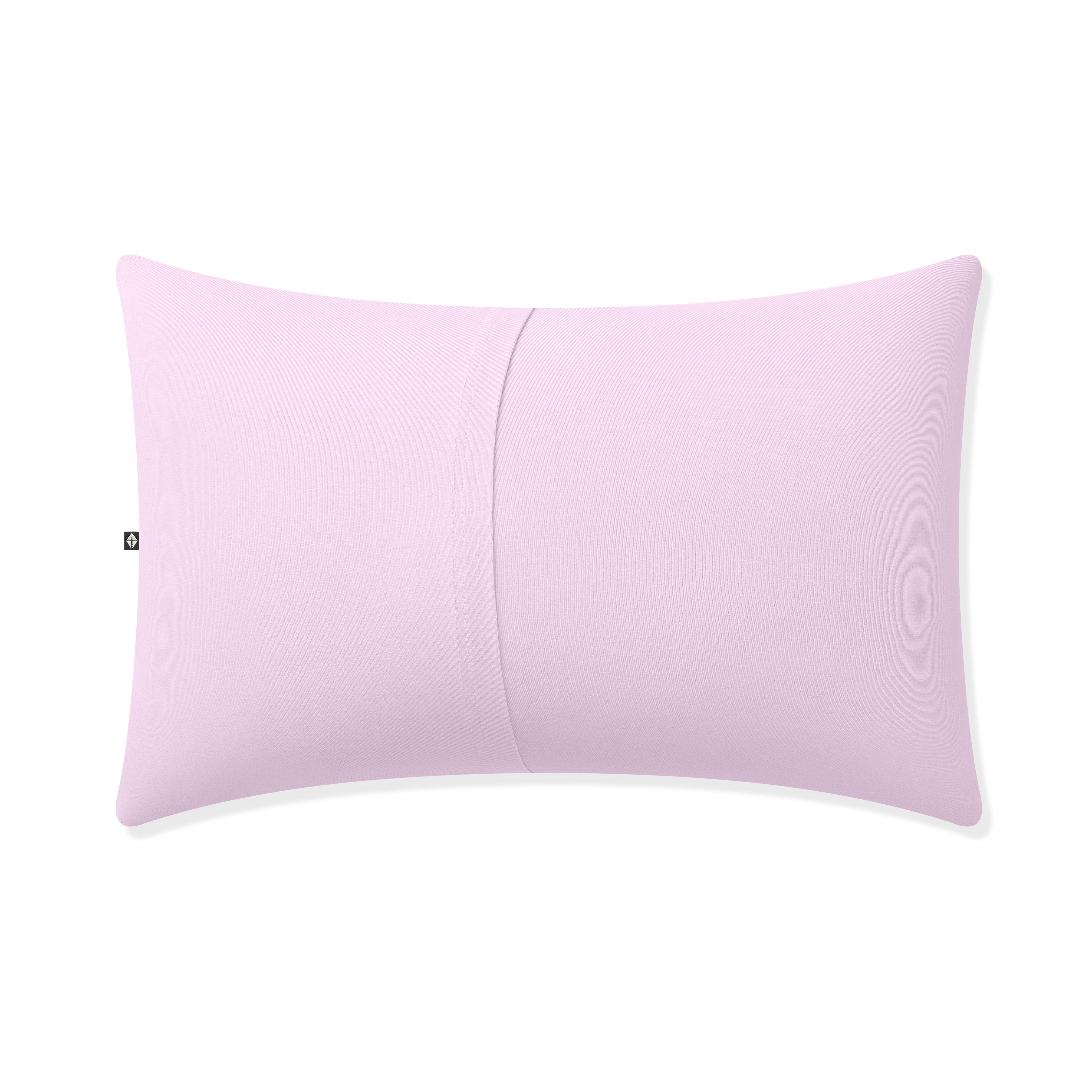 Light purple toddler pillow with envelope closure on a white background