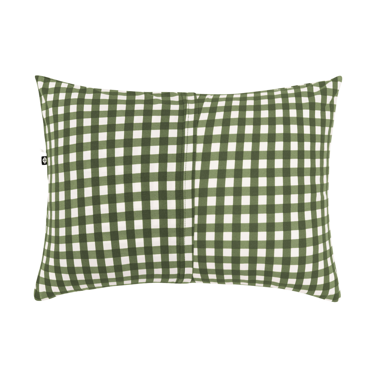 Envelope closure shown on the back of the Toddler Pillowcase in Gingham Fir