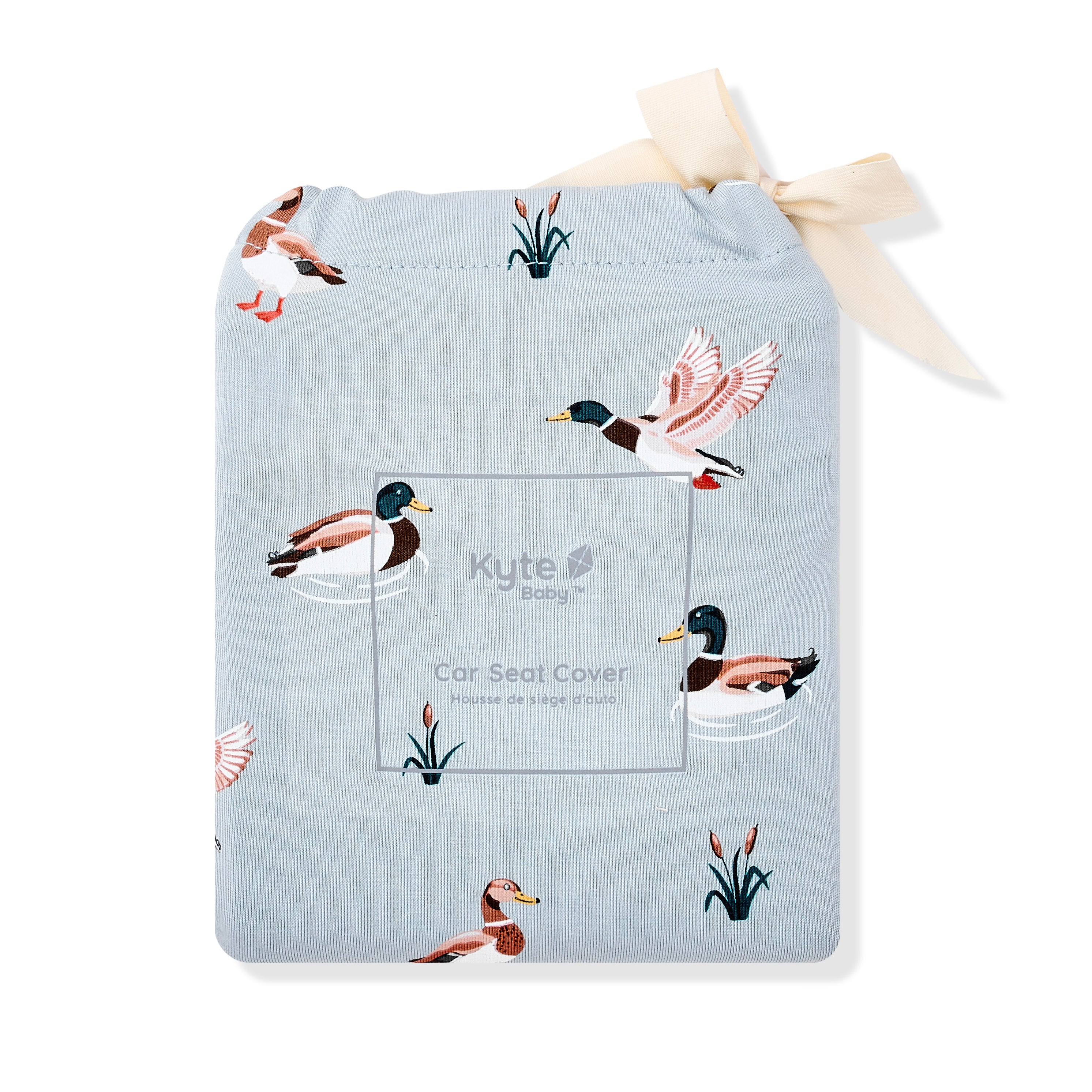 Car Seat Cover in Mallard Duck shown in its packaging