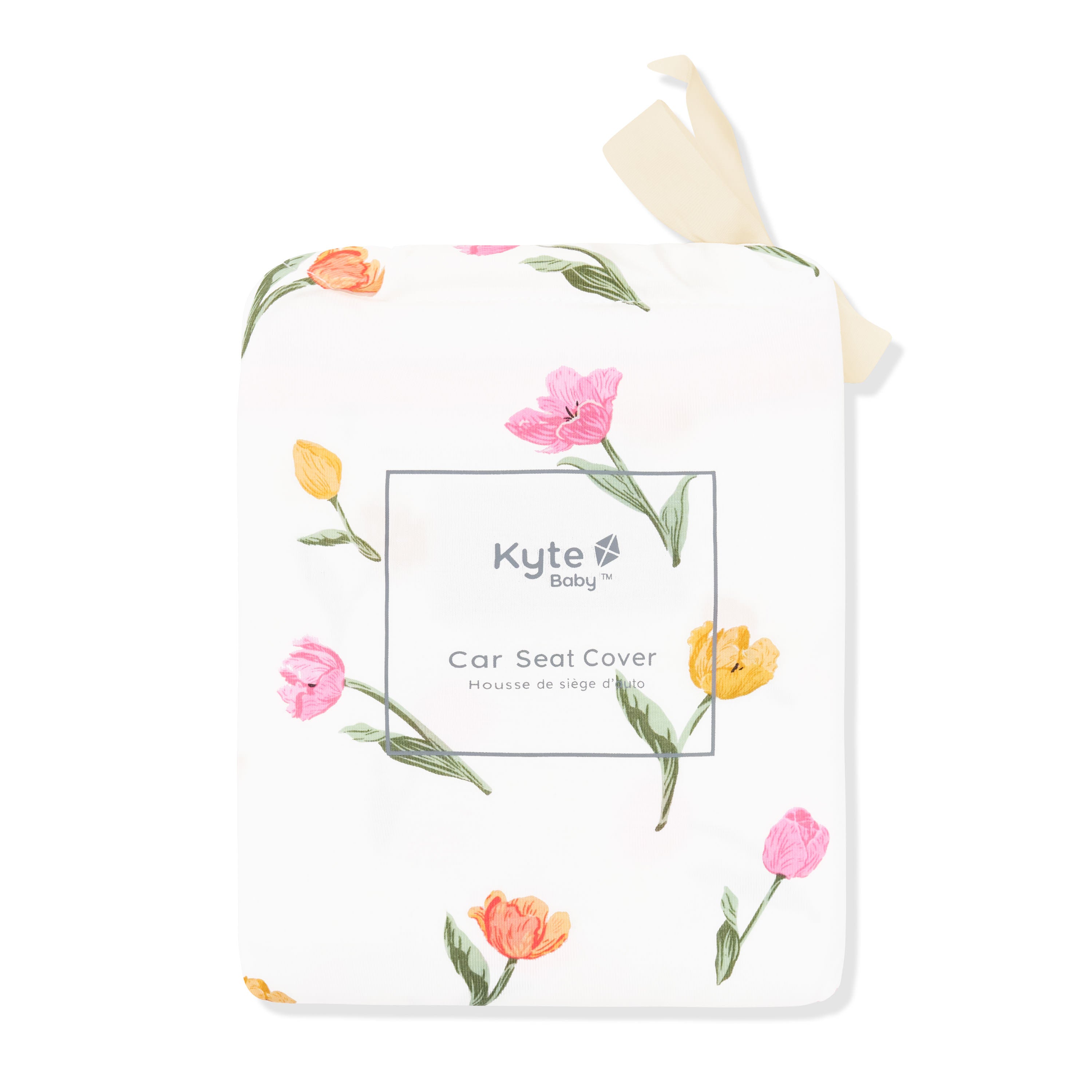 Car Seat Cover in Tulip shown in its packaging