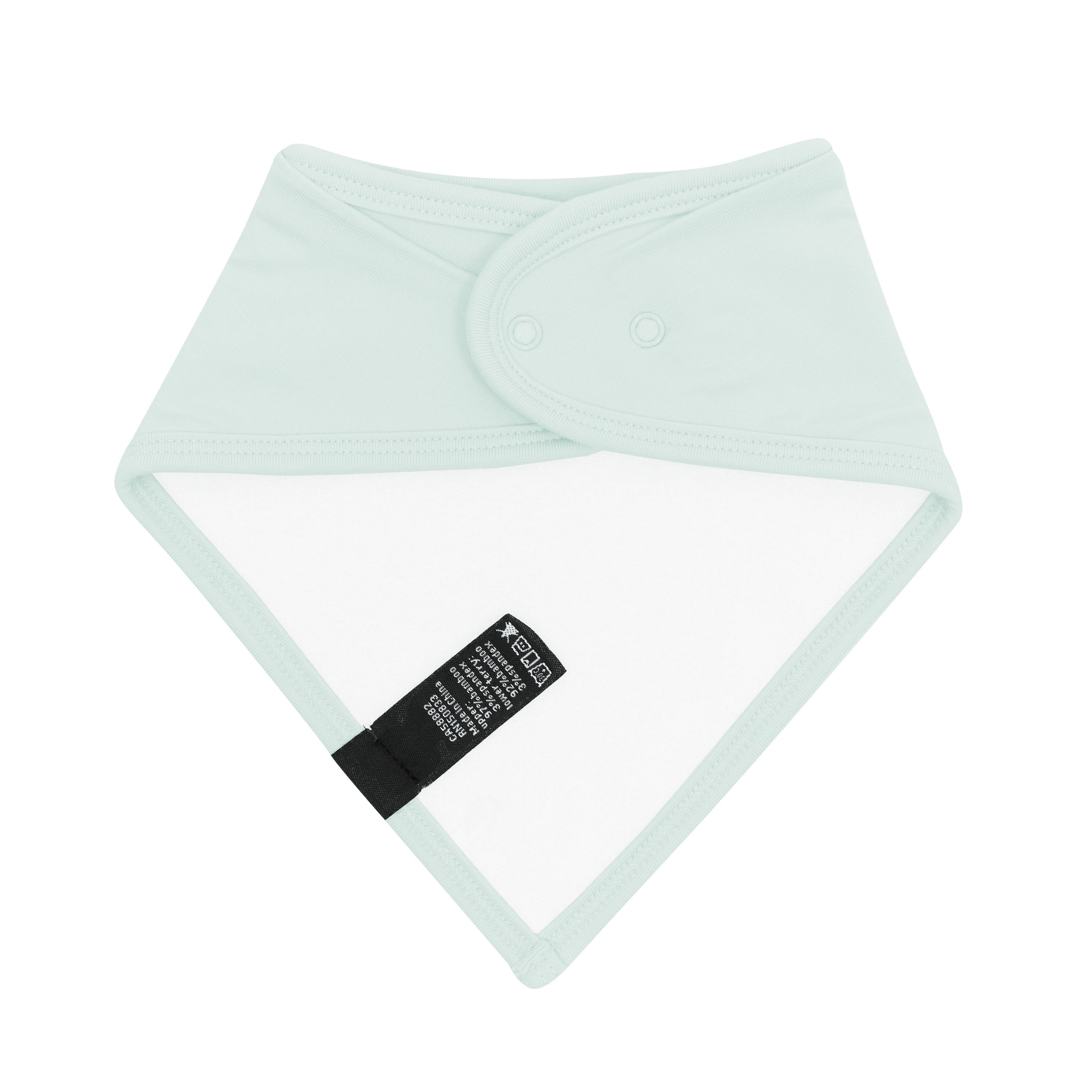 Terry cloth back with snap closures shown on the Bib in Dew