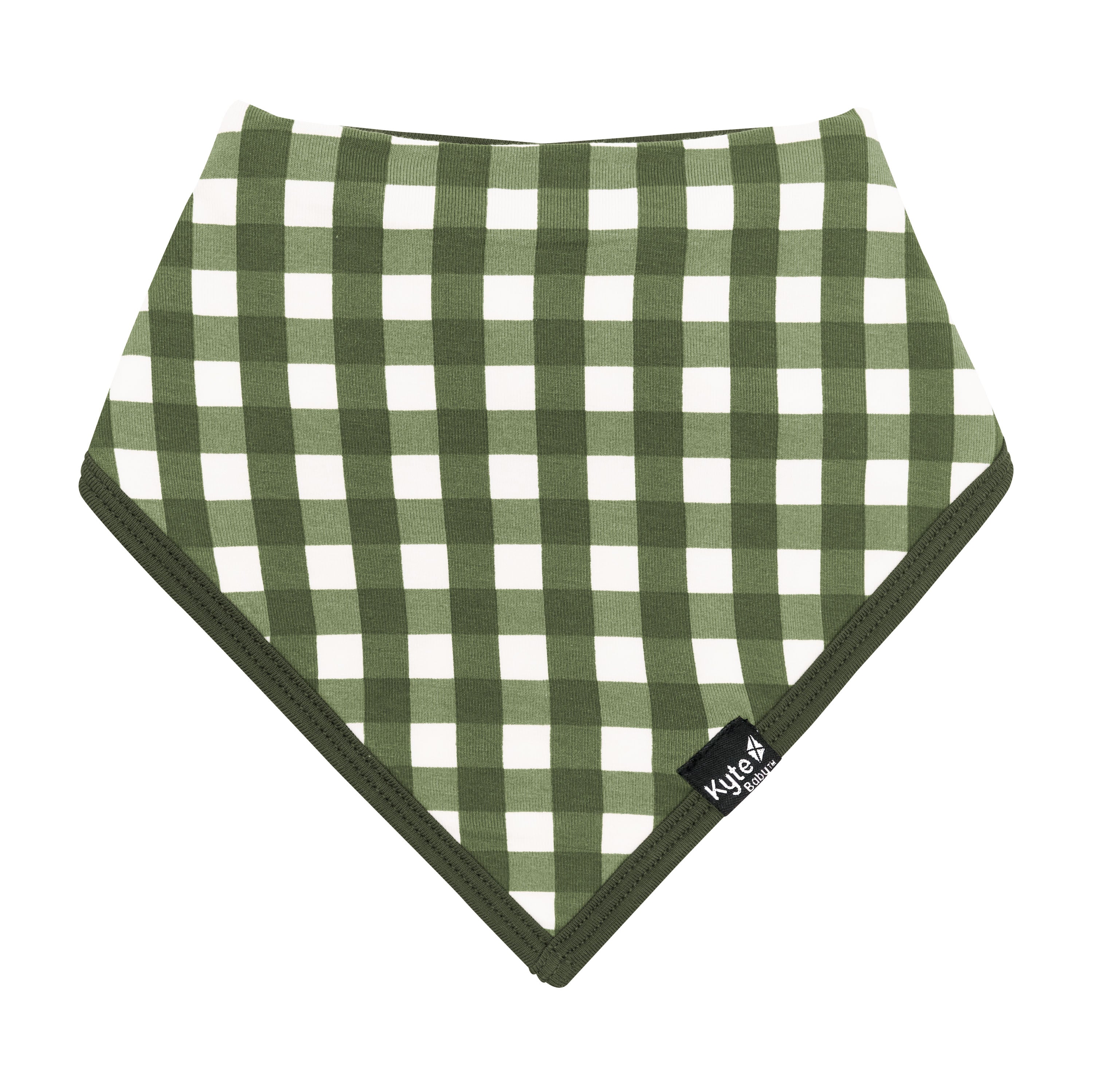 Green holiday Bib in Gingham Fir