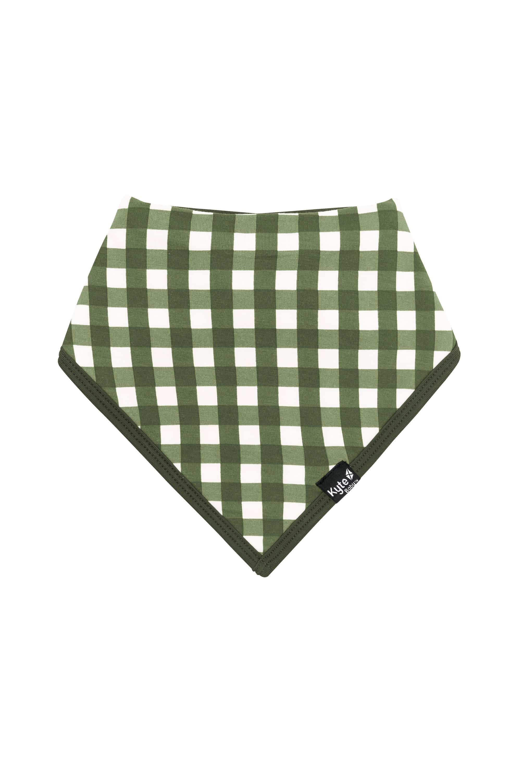 Green holiday Bib in Gingham Fir