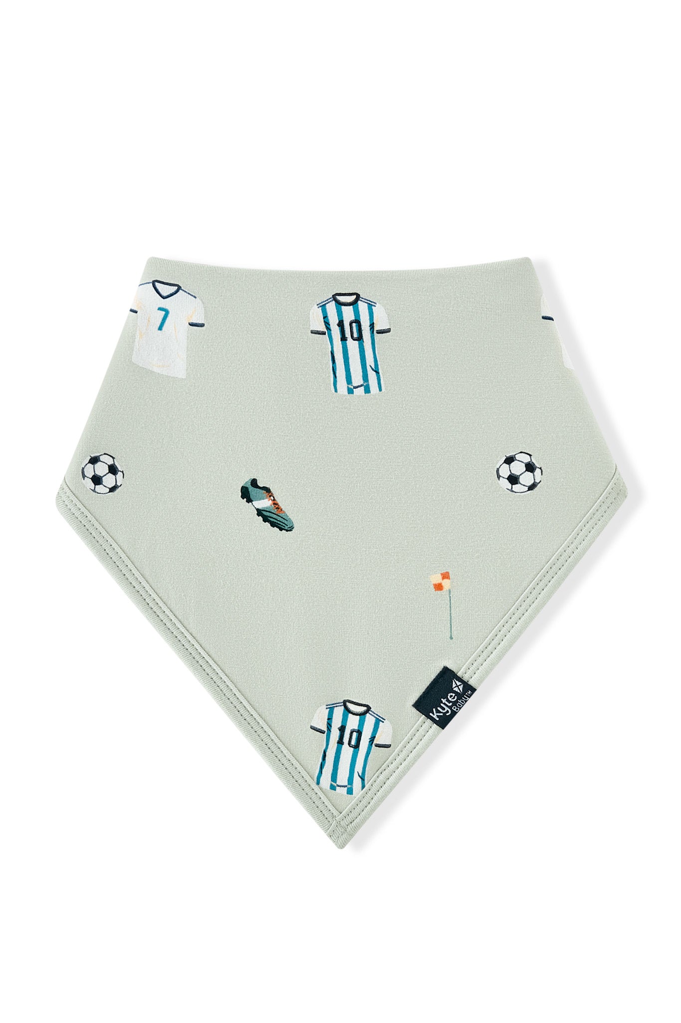 Bib in Soccer print on white background