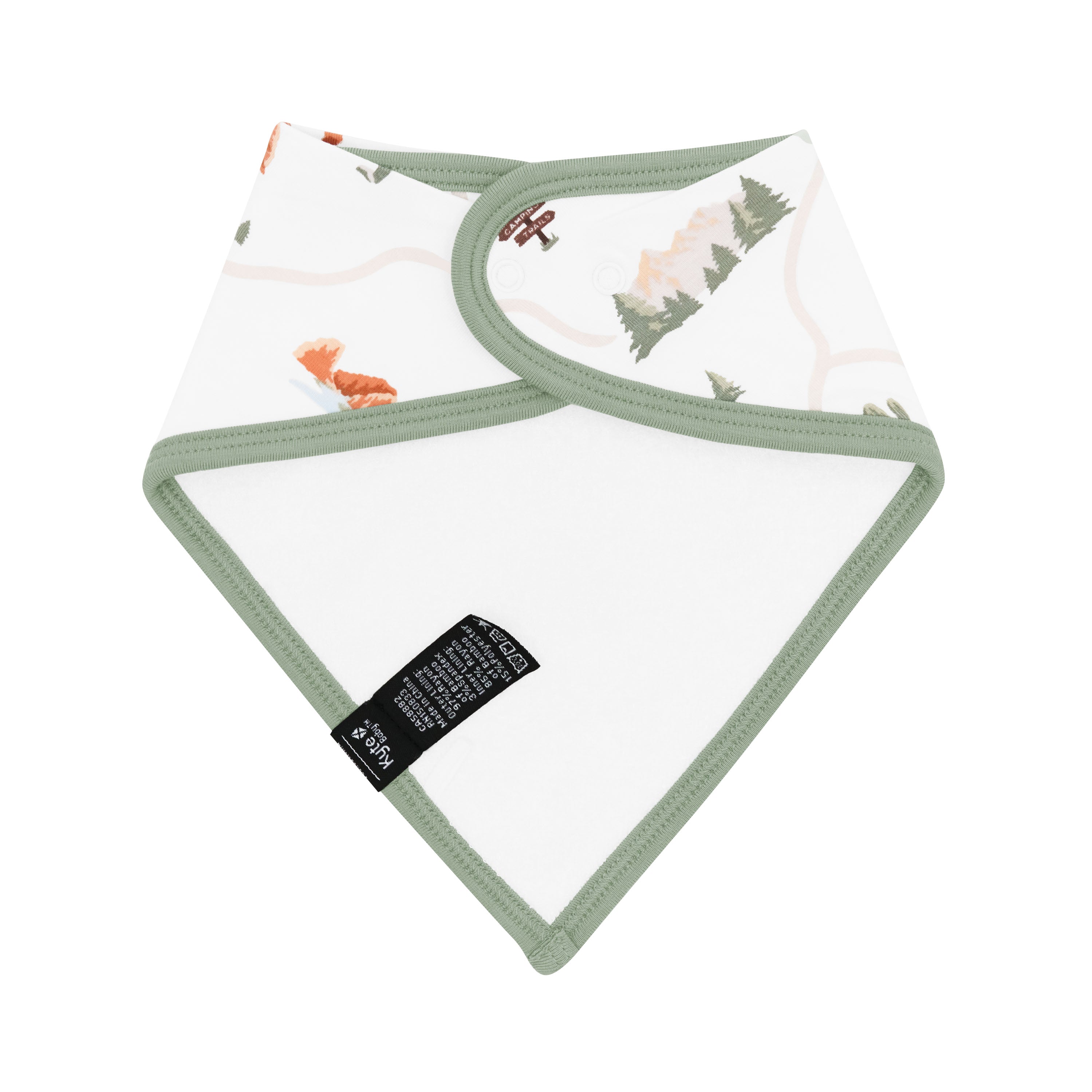 Bib in Road Trip snap closures and terry cloth back