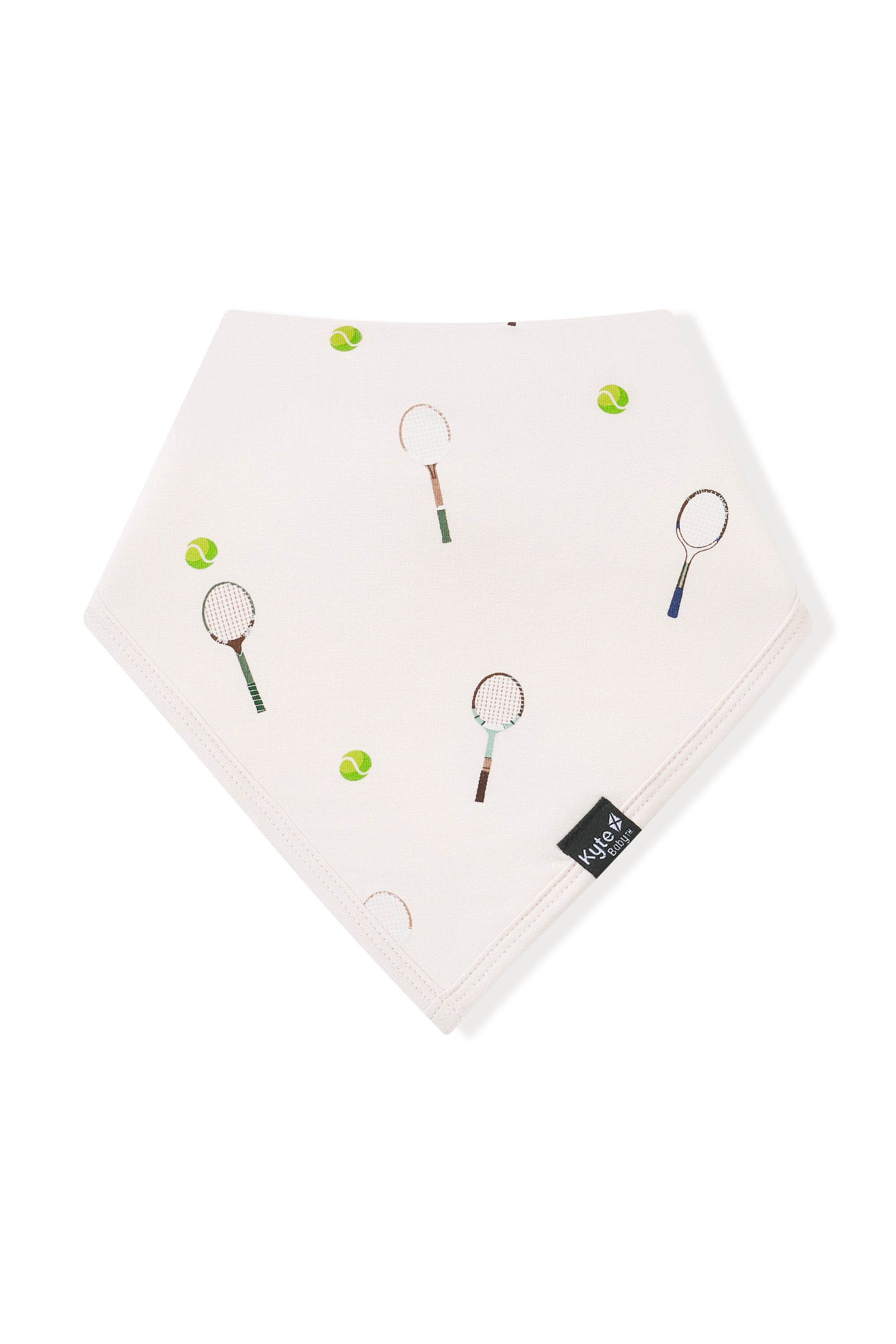 Bib in Tennis print on a white background