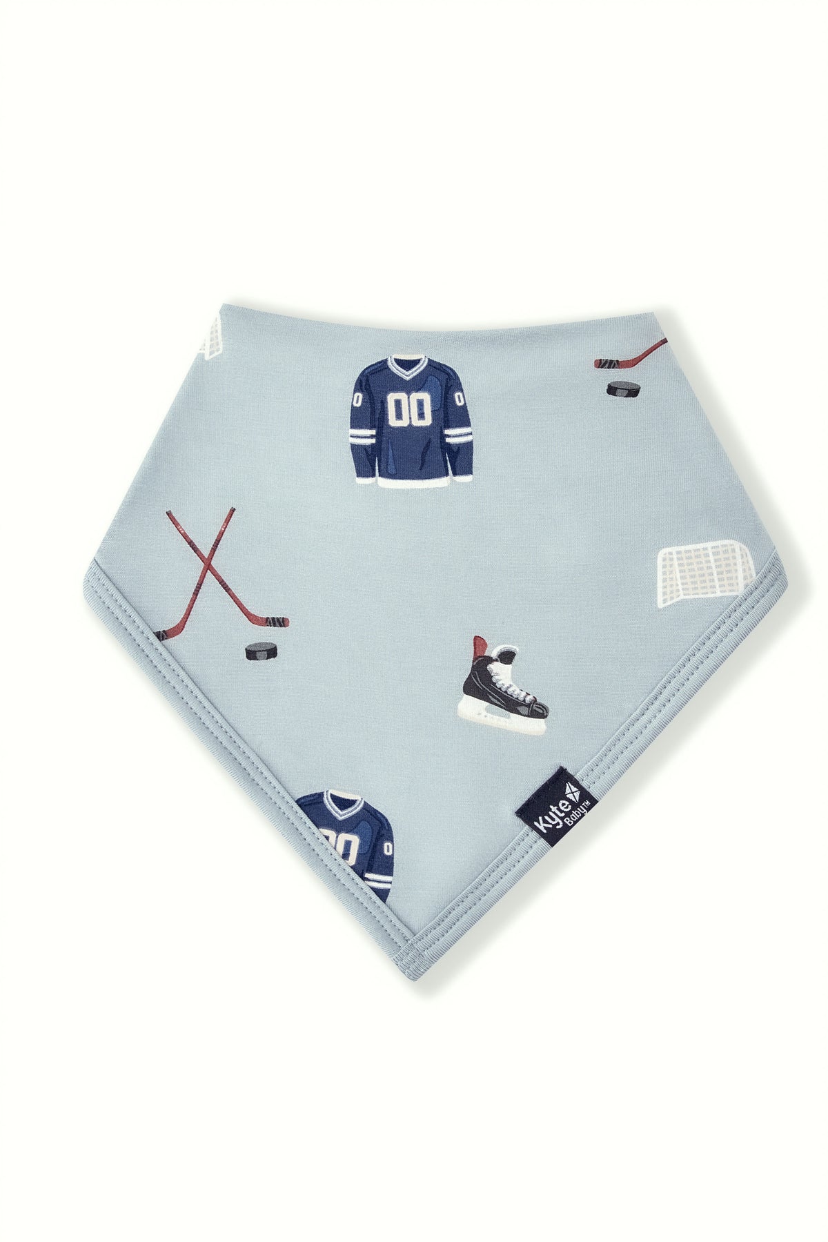 Bib in Vintage Hockey print on a white background