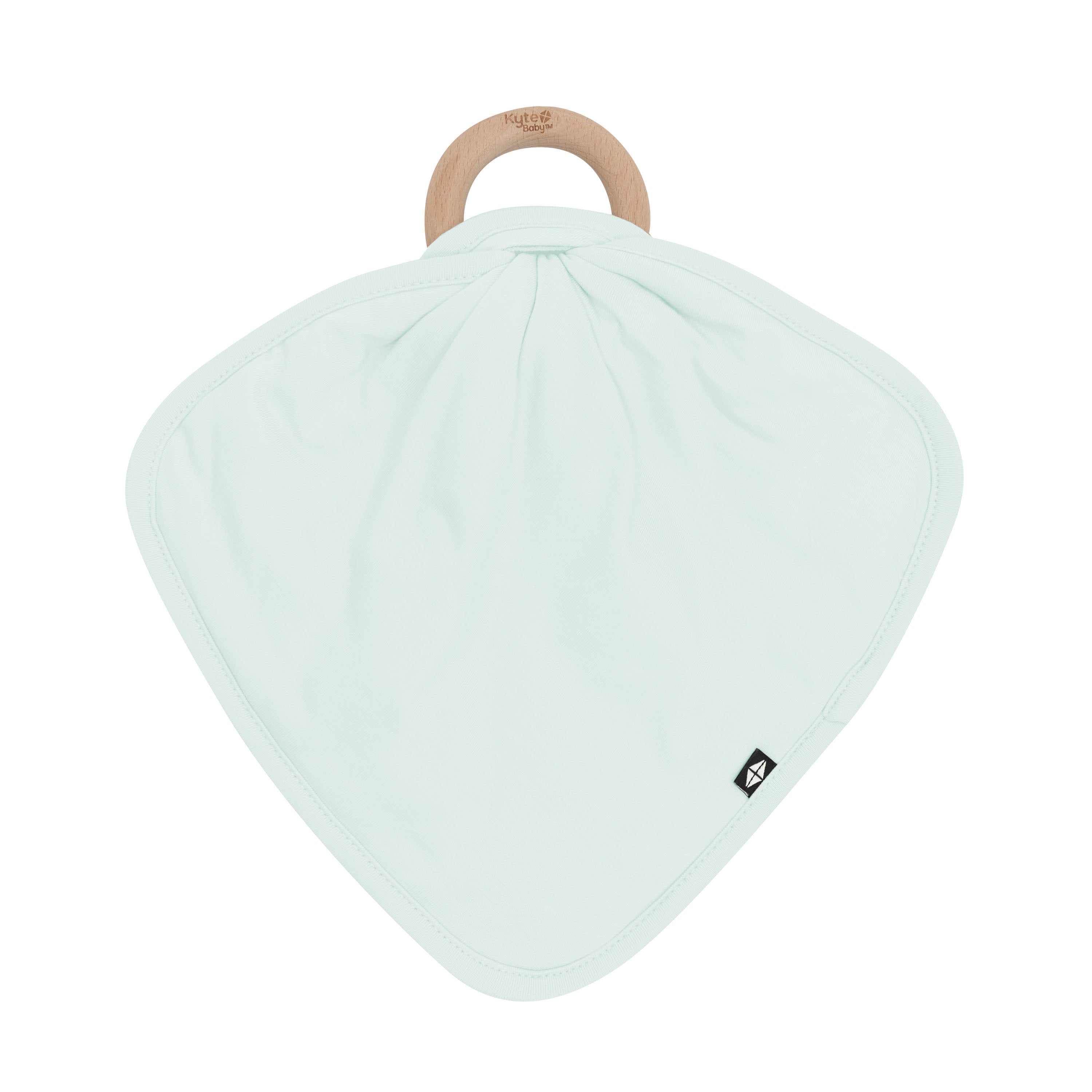 Front of Lovey in Dew with Removable Wooden Teething Ring