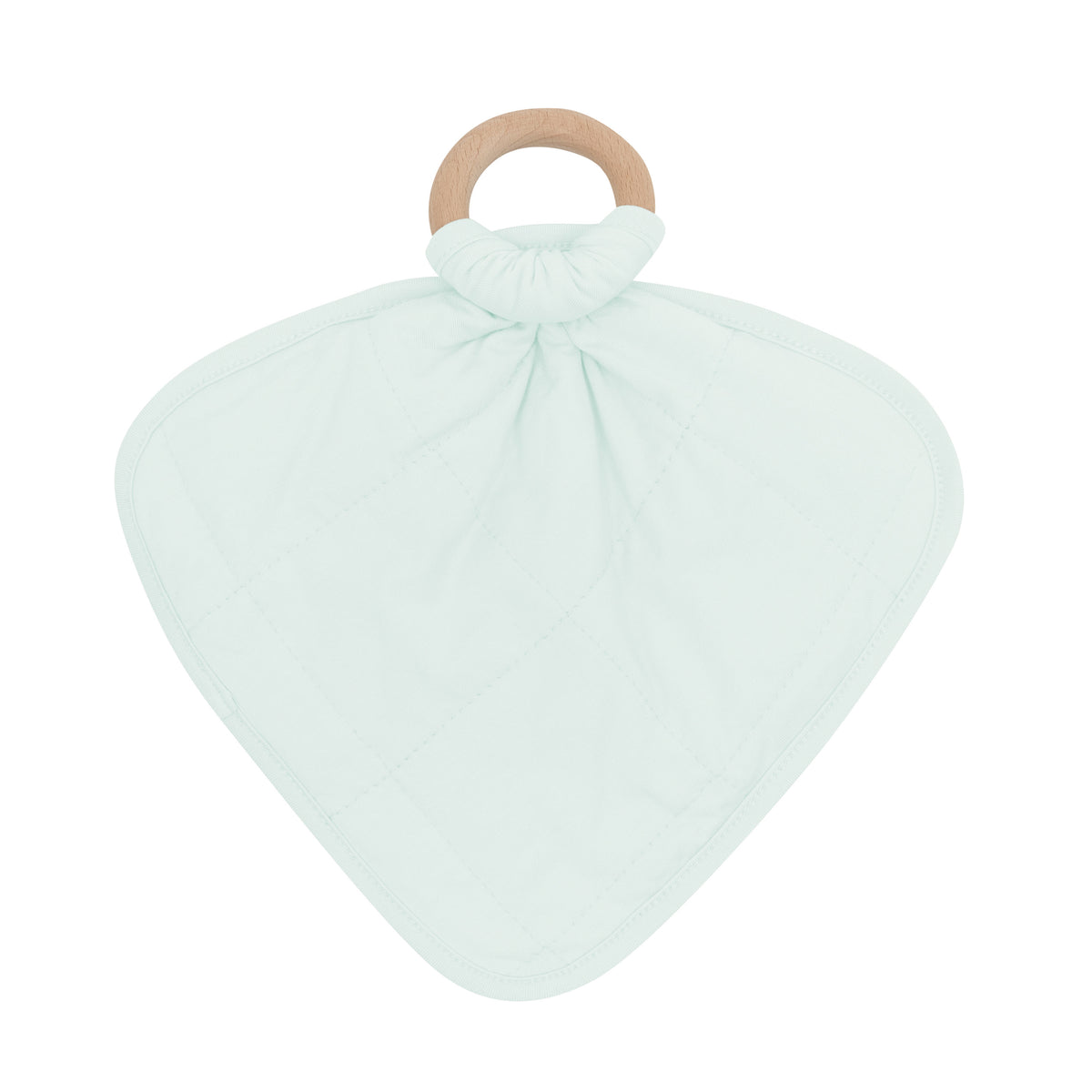 Back of the Lovey in Dew with Removable Wooden Teething Ring