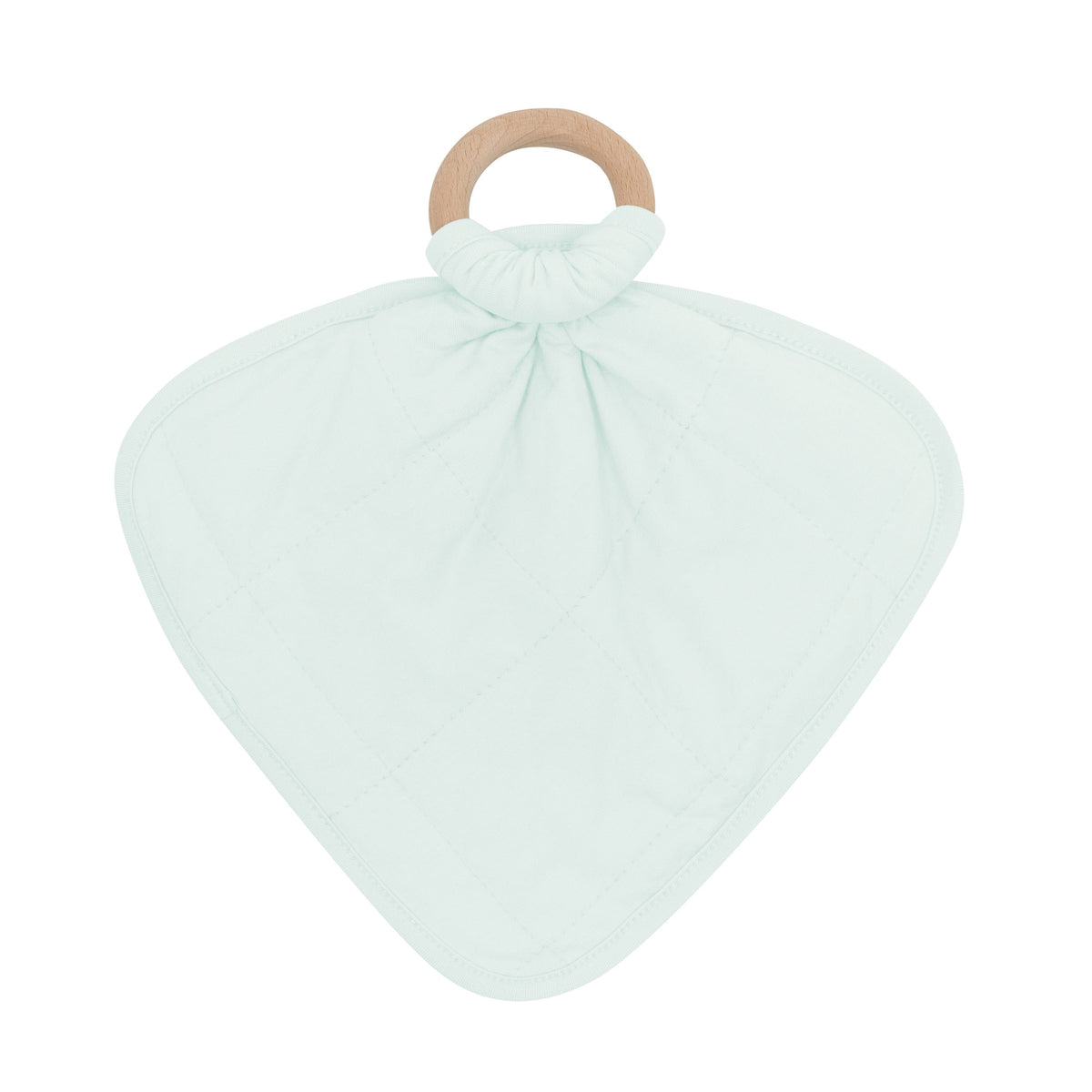 Back of the Lovey in Dew with Removable Wooden Teething Ring