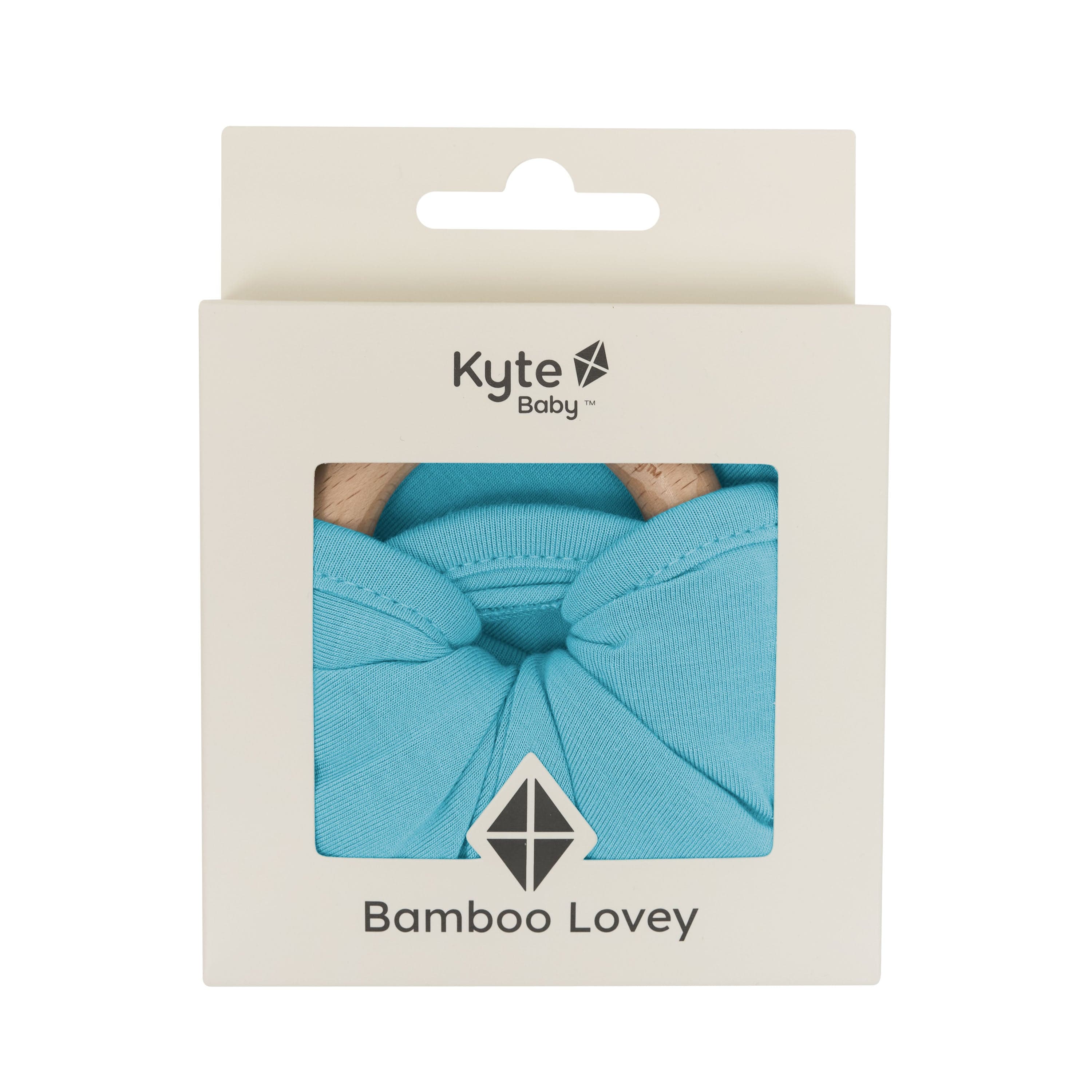 Kyte Baby Lovey in Makai with Removable Teething Ring packaging