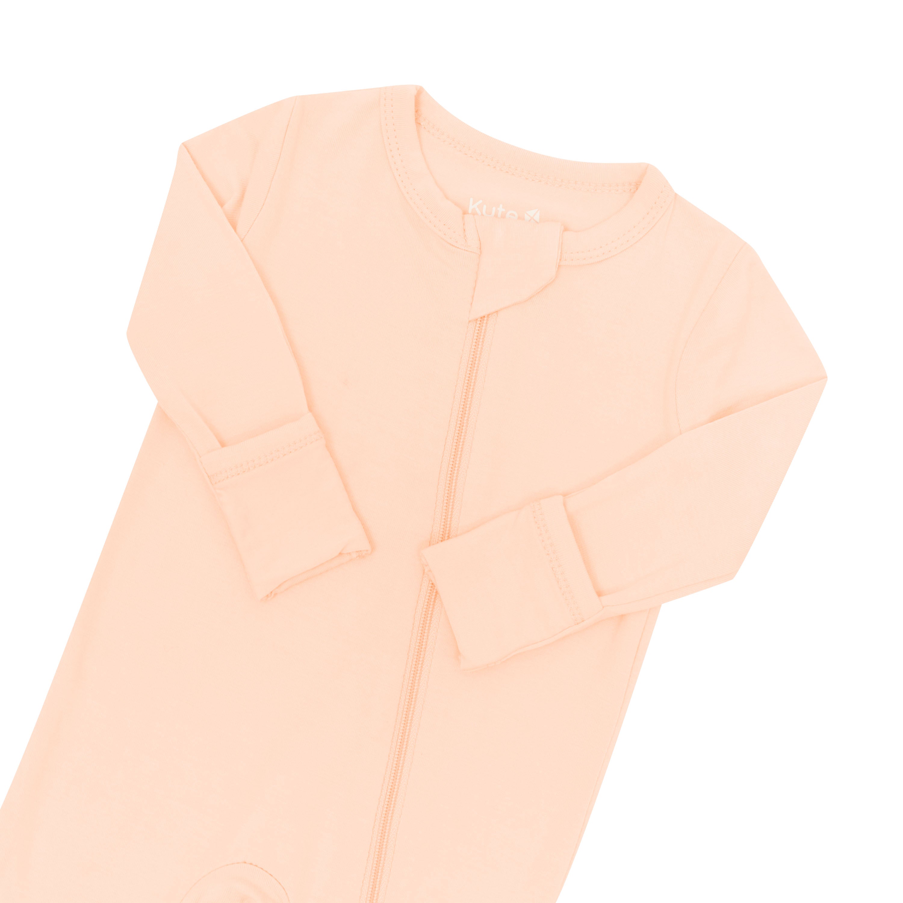 Zippered Romper in Canyon zipper garage and top zipper shown