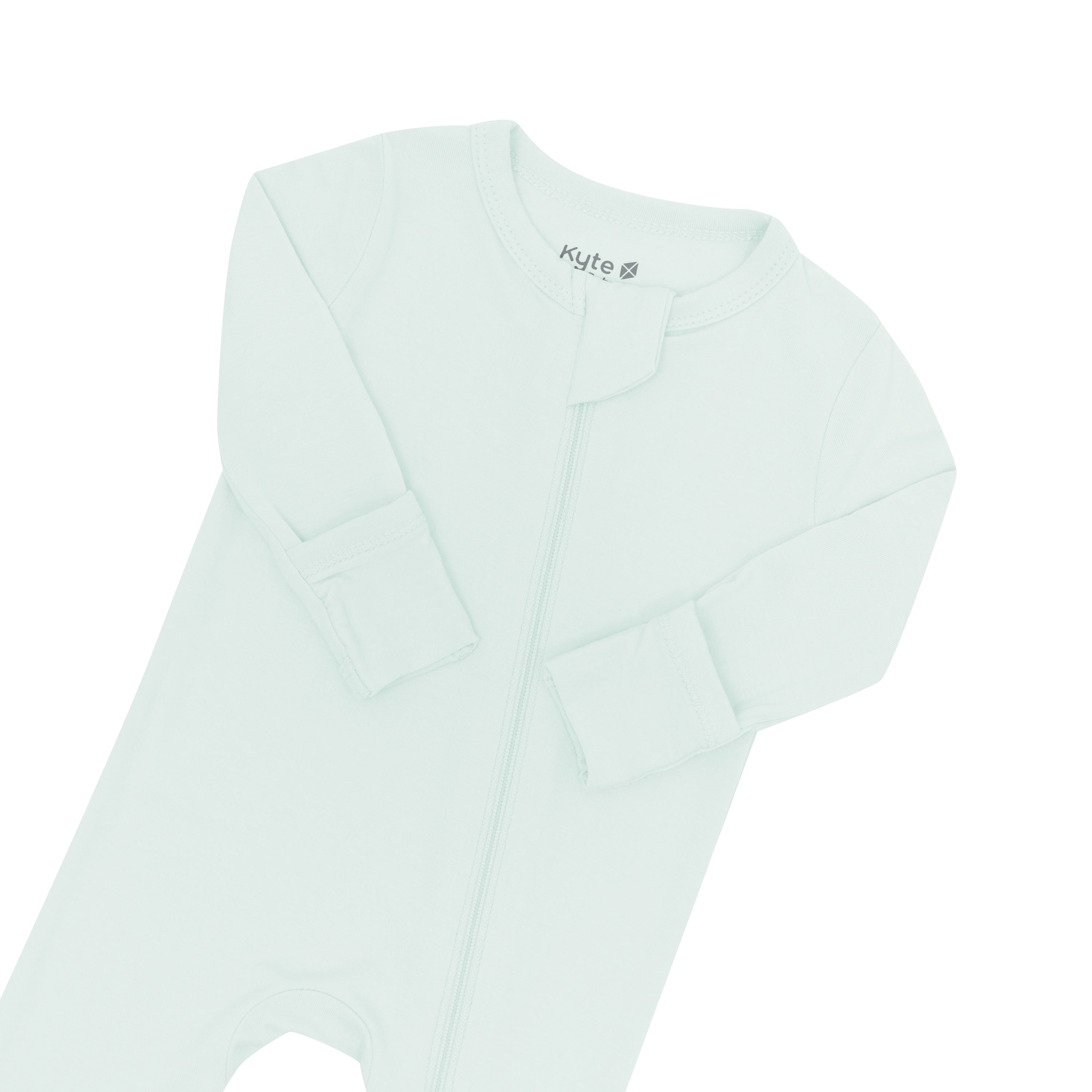 Zipper garage and zipper closure on the Zippered Romper in Dew