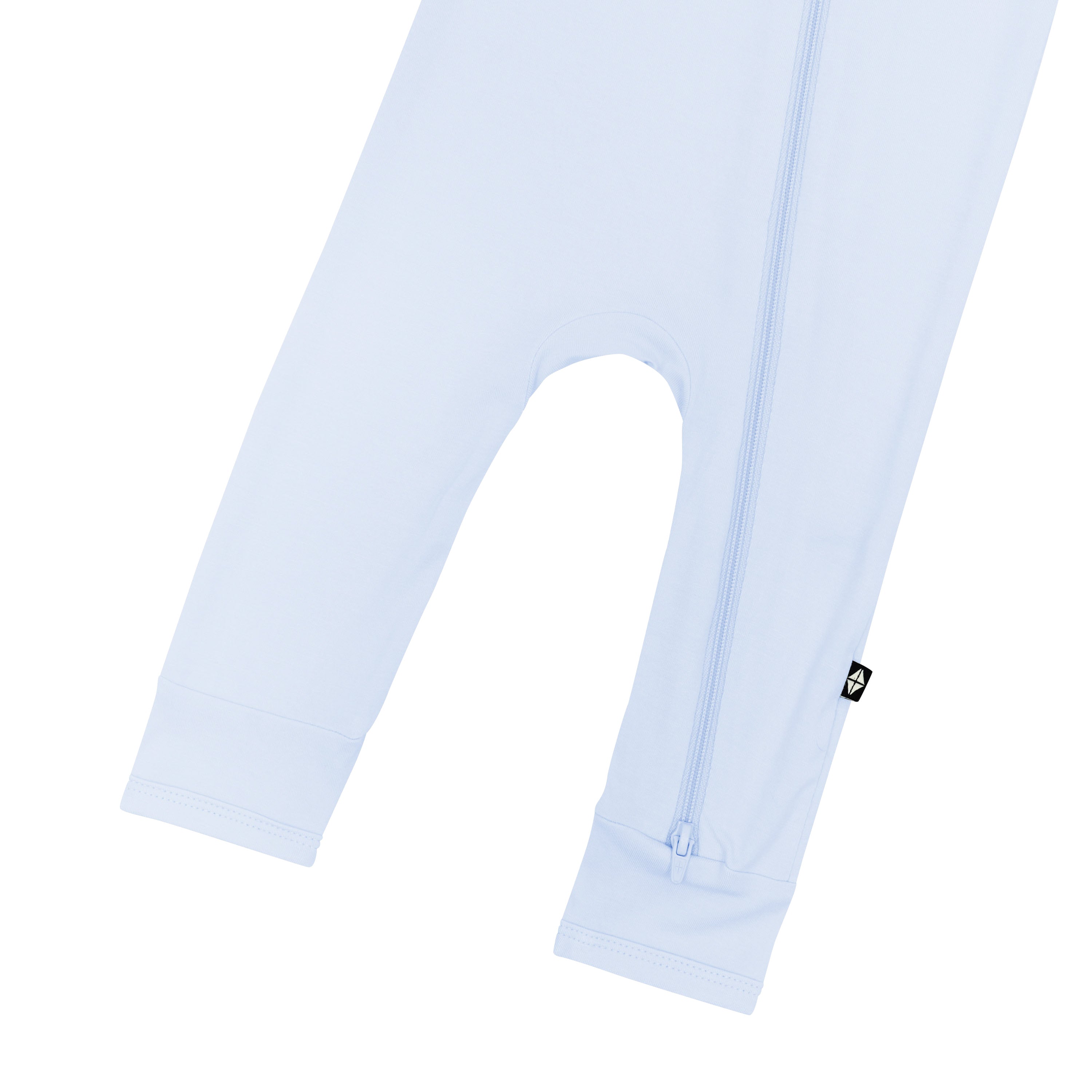 Bottom zipper on the Zippered Romper in Mist