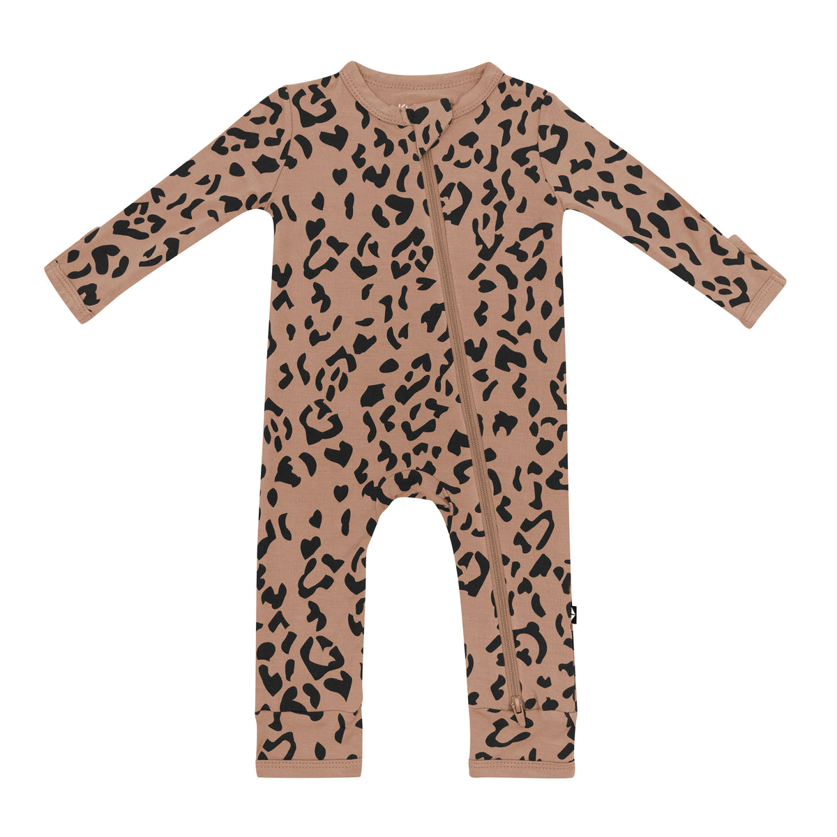 Product photo of the Zippered Romper in Latte Leopard