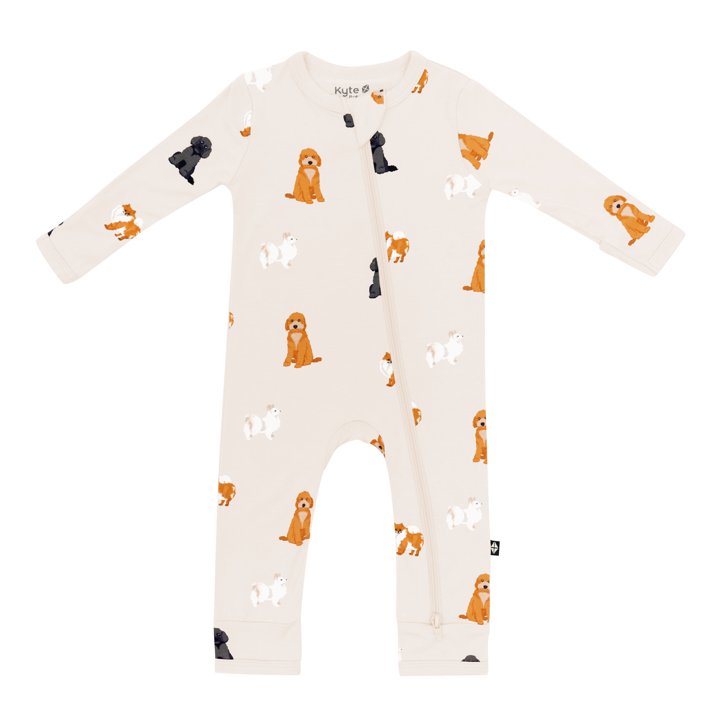 Kyte Baby's Zippered Romper in Fluffy Dog