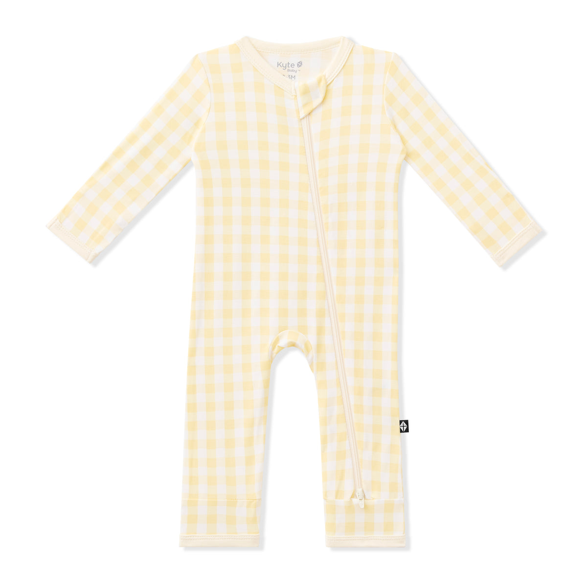 Product photo of the Zippered Romper in Gingham Chamomile