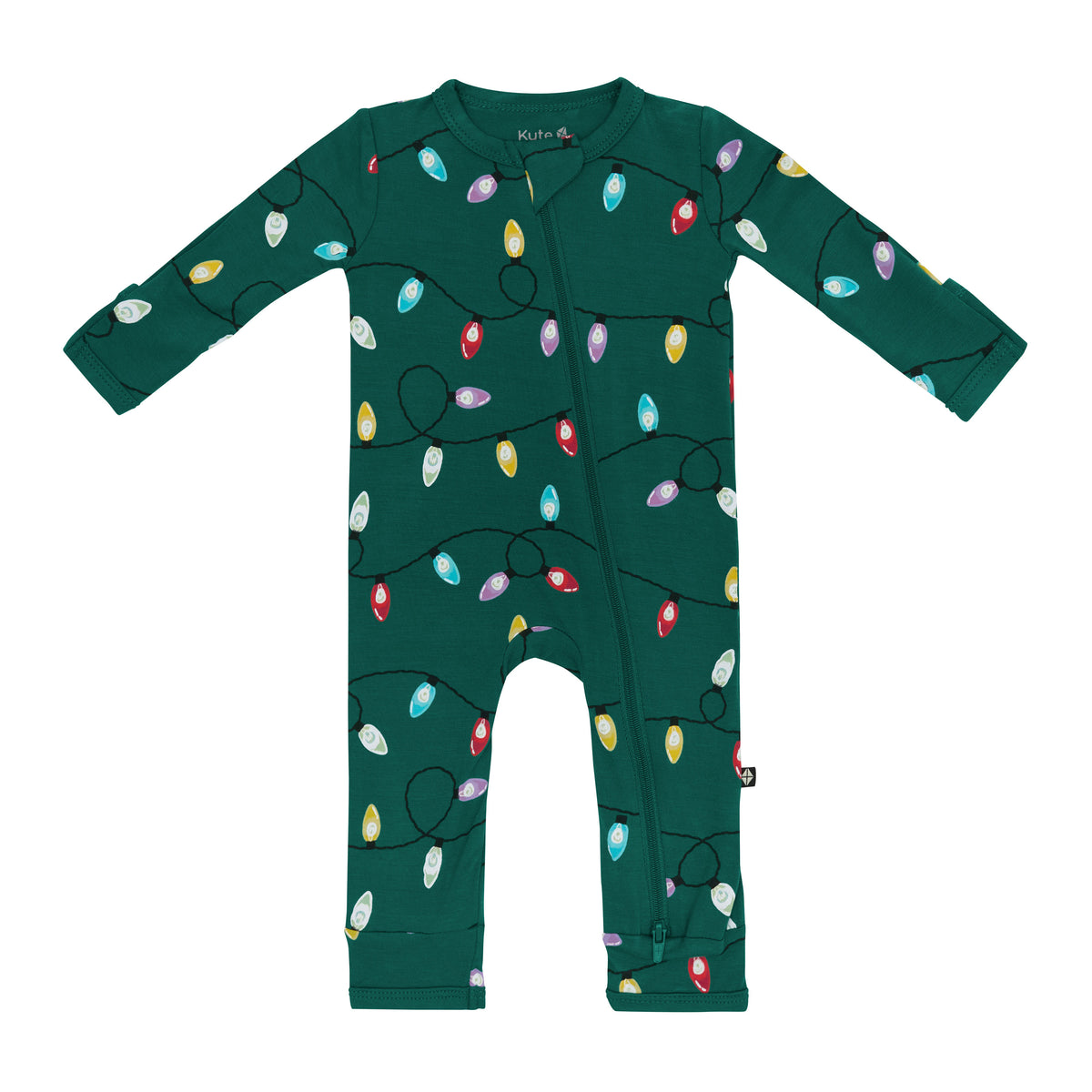 Product photo of the Zippered Romper in Merry and Bright