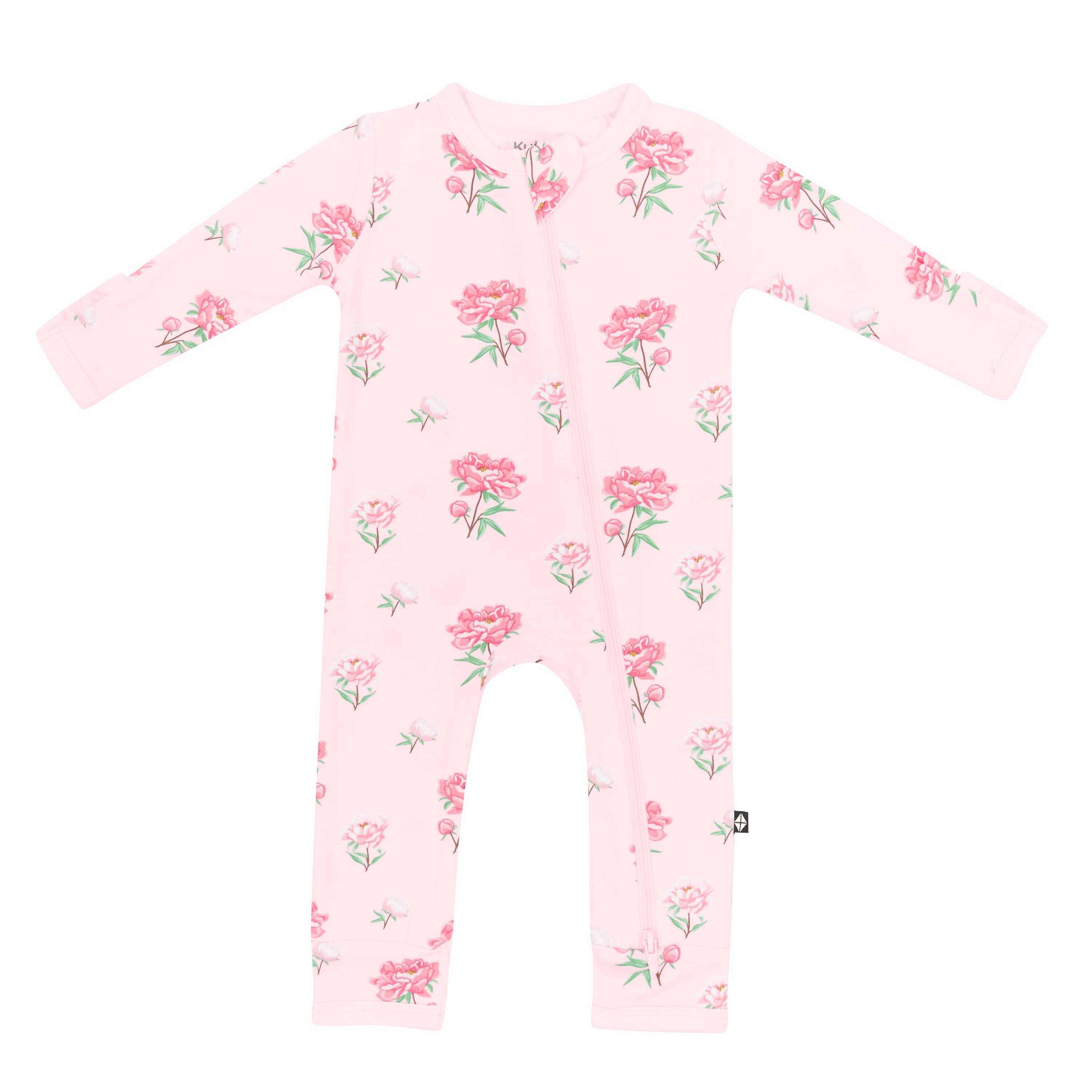 Kyte Baby's Zippered Romper in Sakura Peony