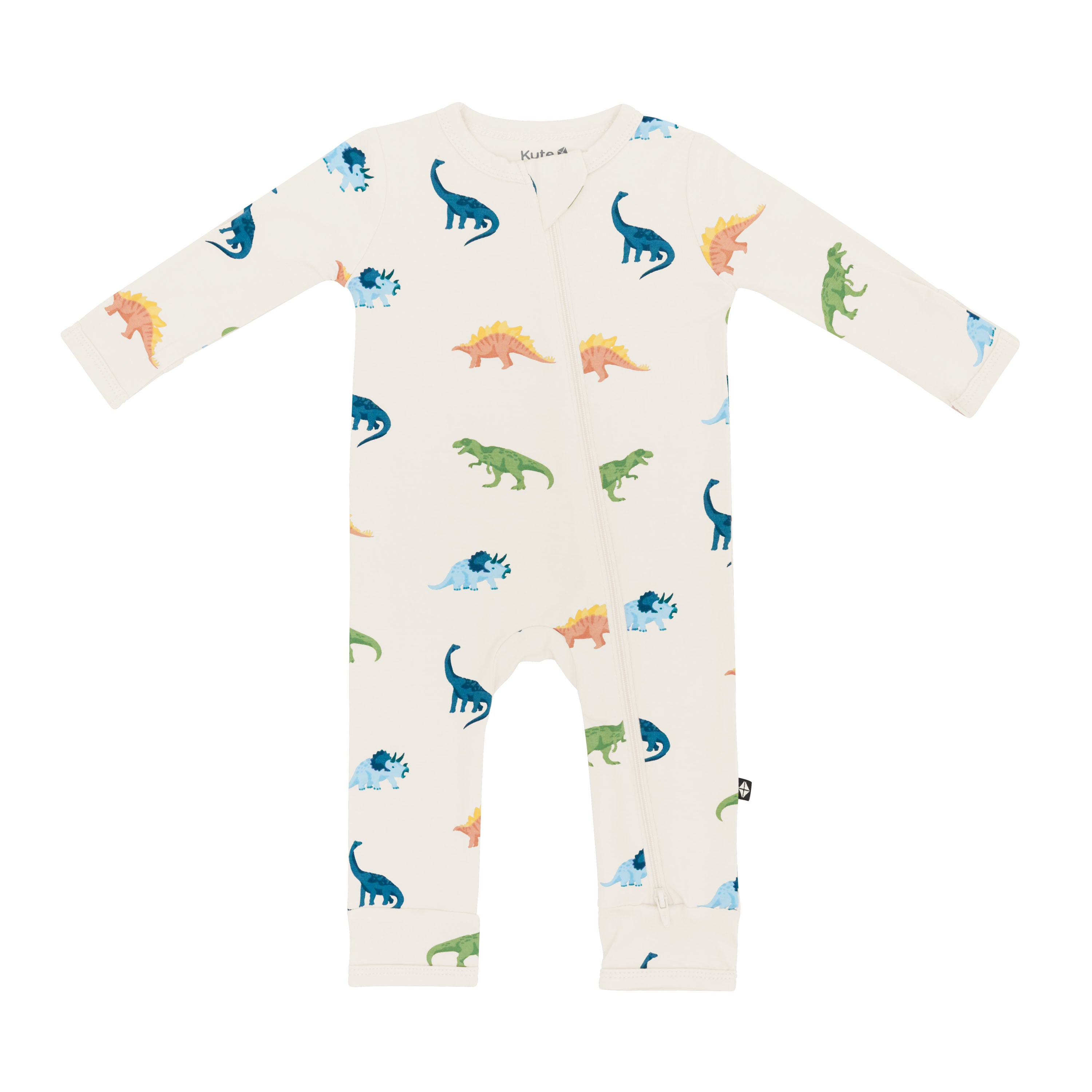 Kyte Baby Zippered Romper in Ecru Roar