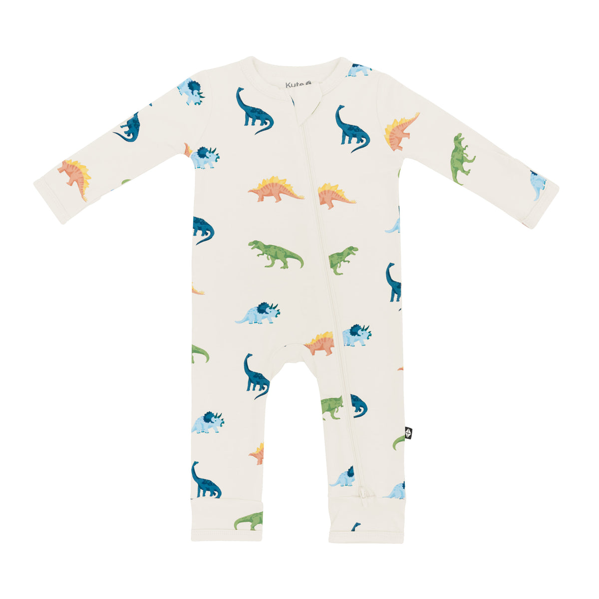 Kyte Baby Zippered Romper in Ecru Roar