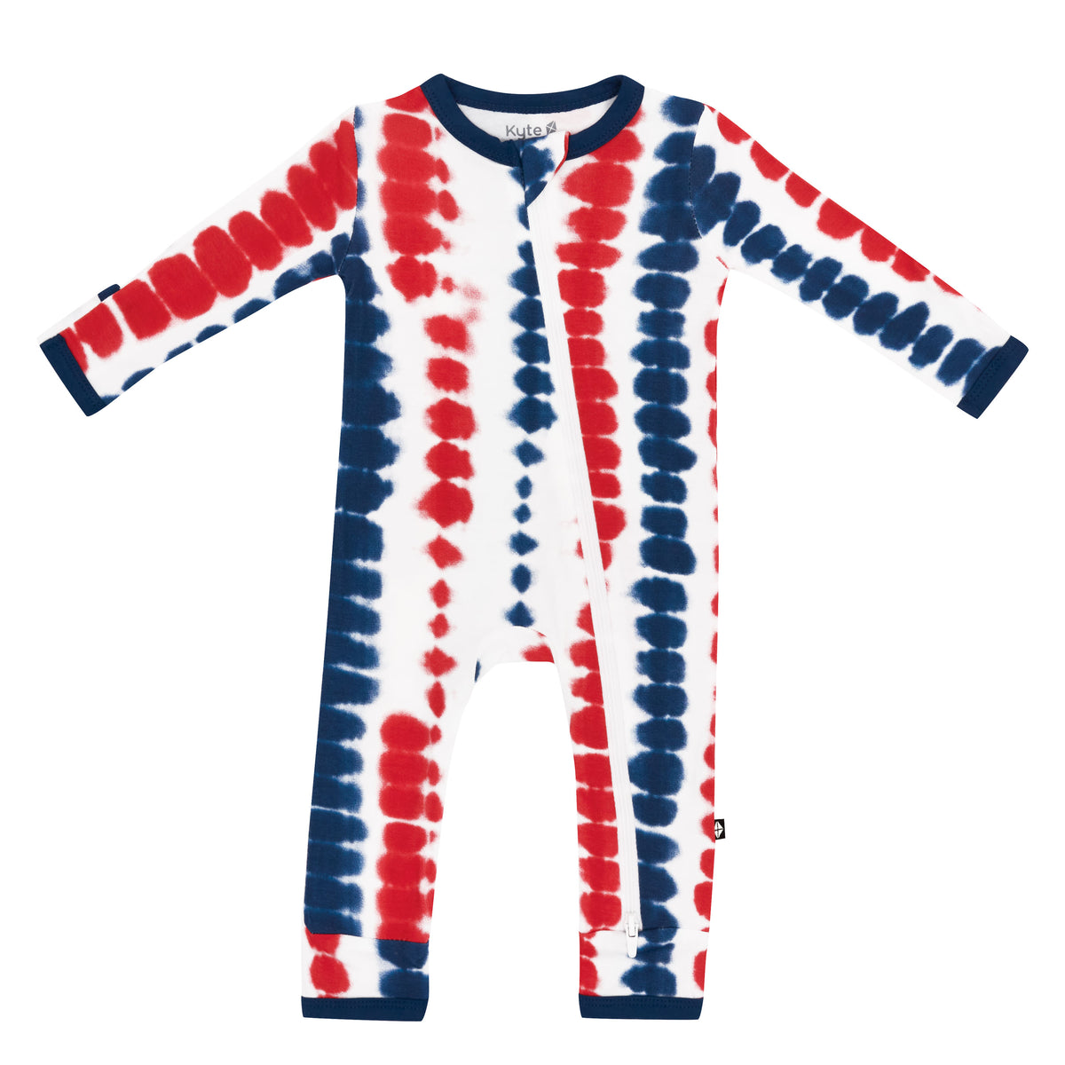 Kyte Baby's Zippered Romper in Liberty Rip Tide