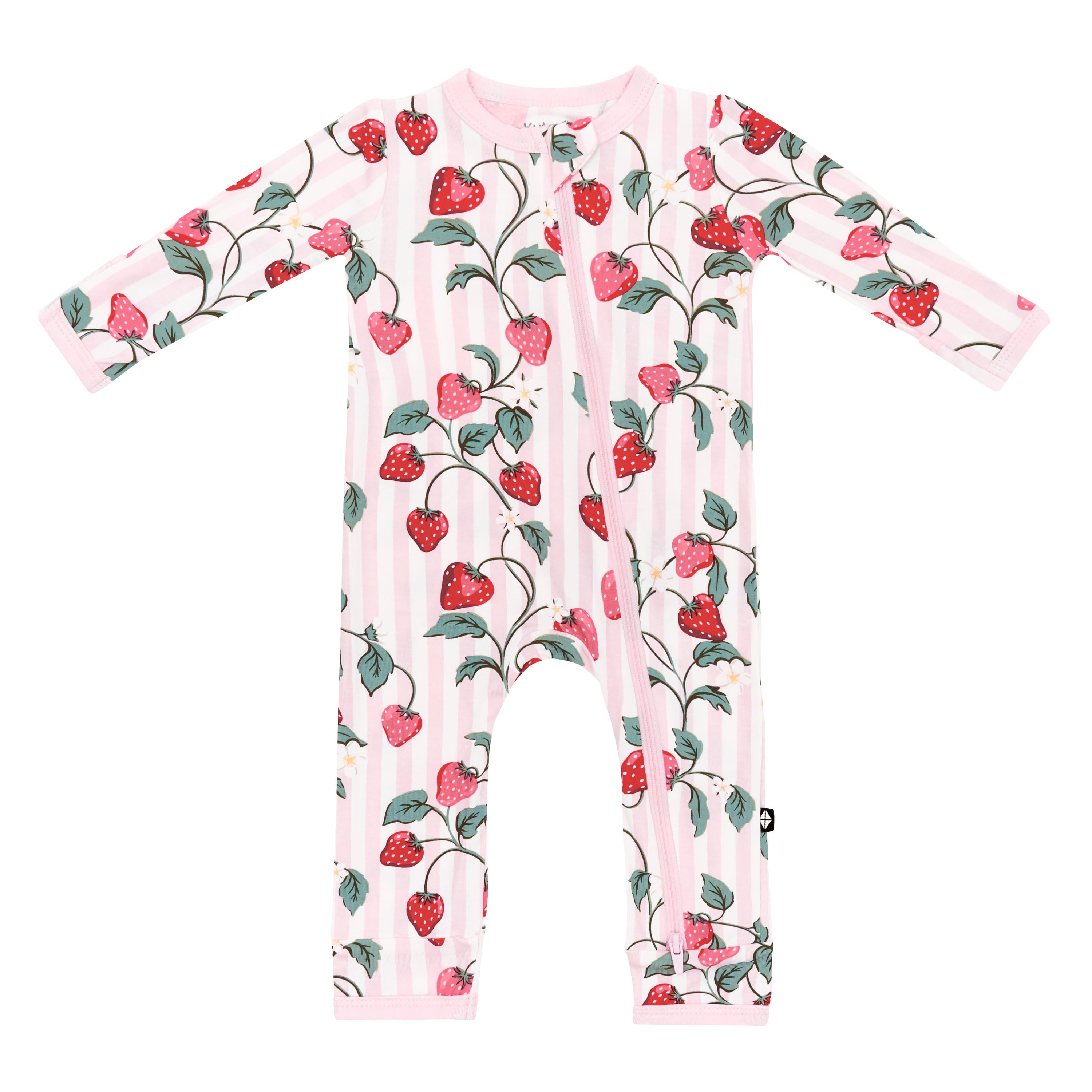Product photo of the Zippered Romper in Strawberry Fields