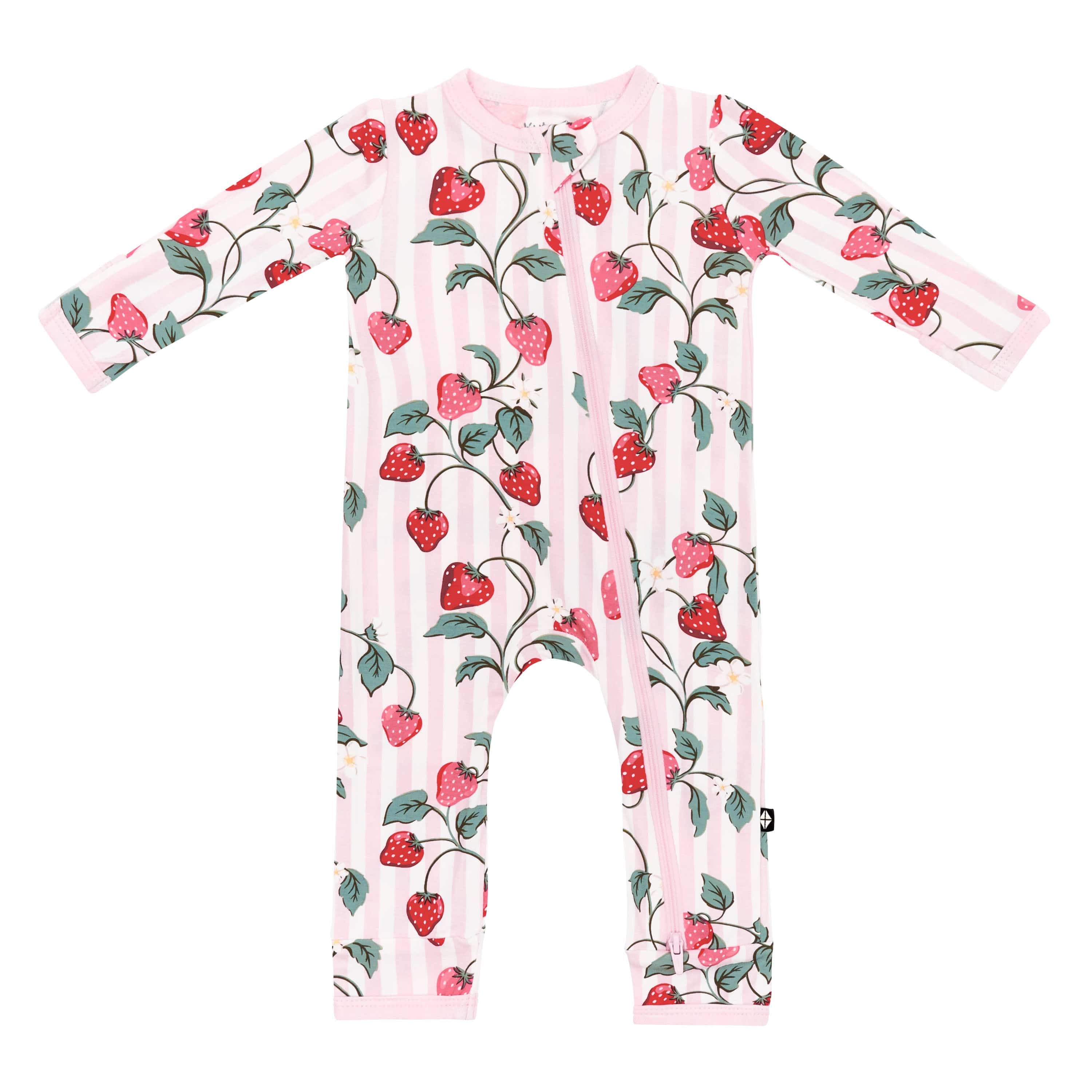Product photo of the Zippered Romper in Strawberry Fields