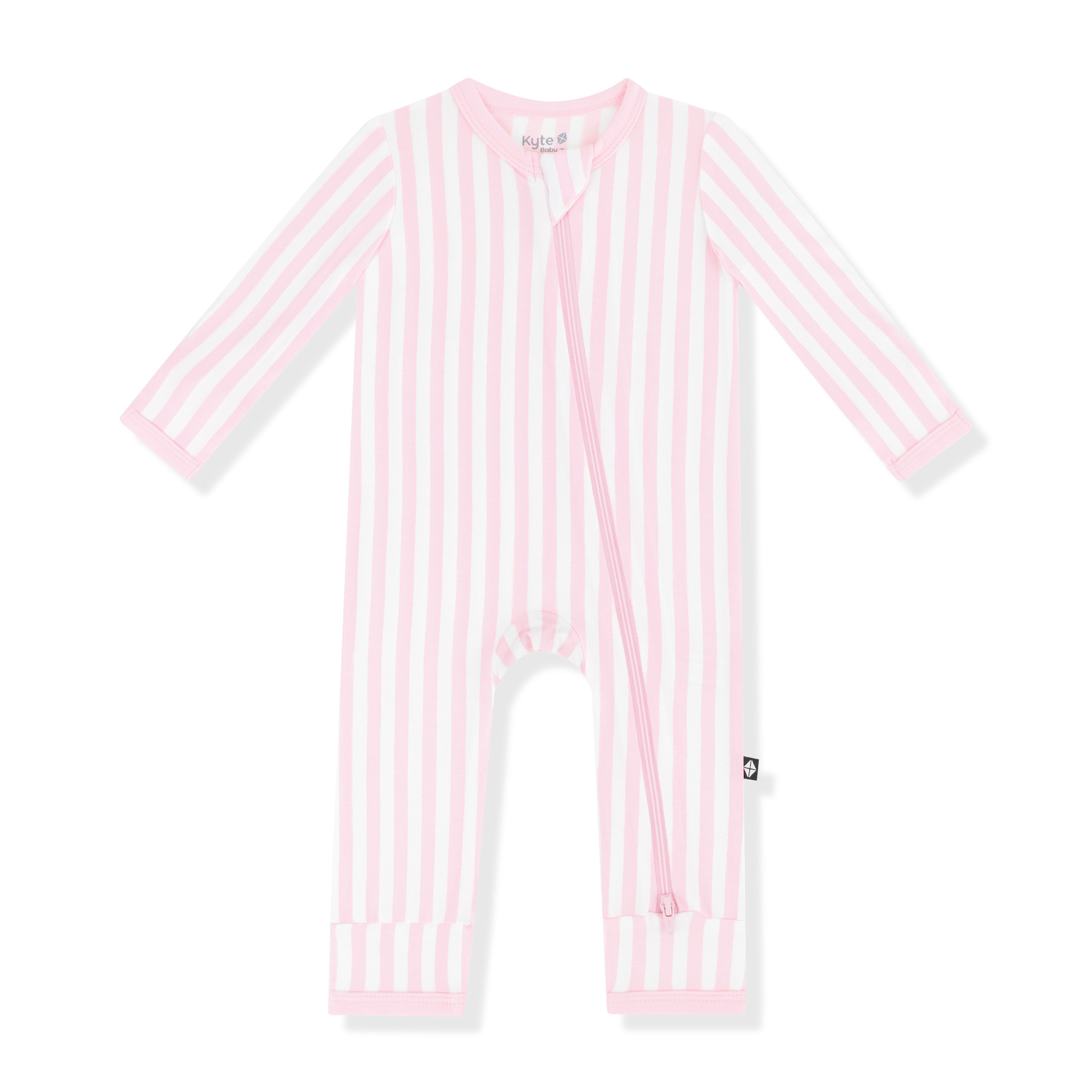 Product photo of the Zippered Romper in Small Sakura Stripe