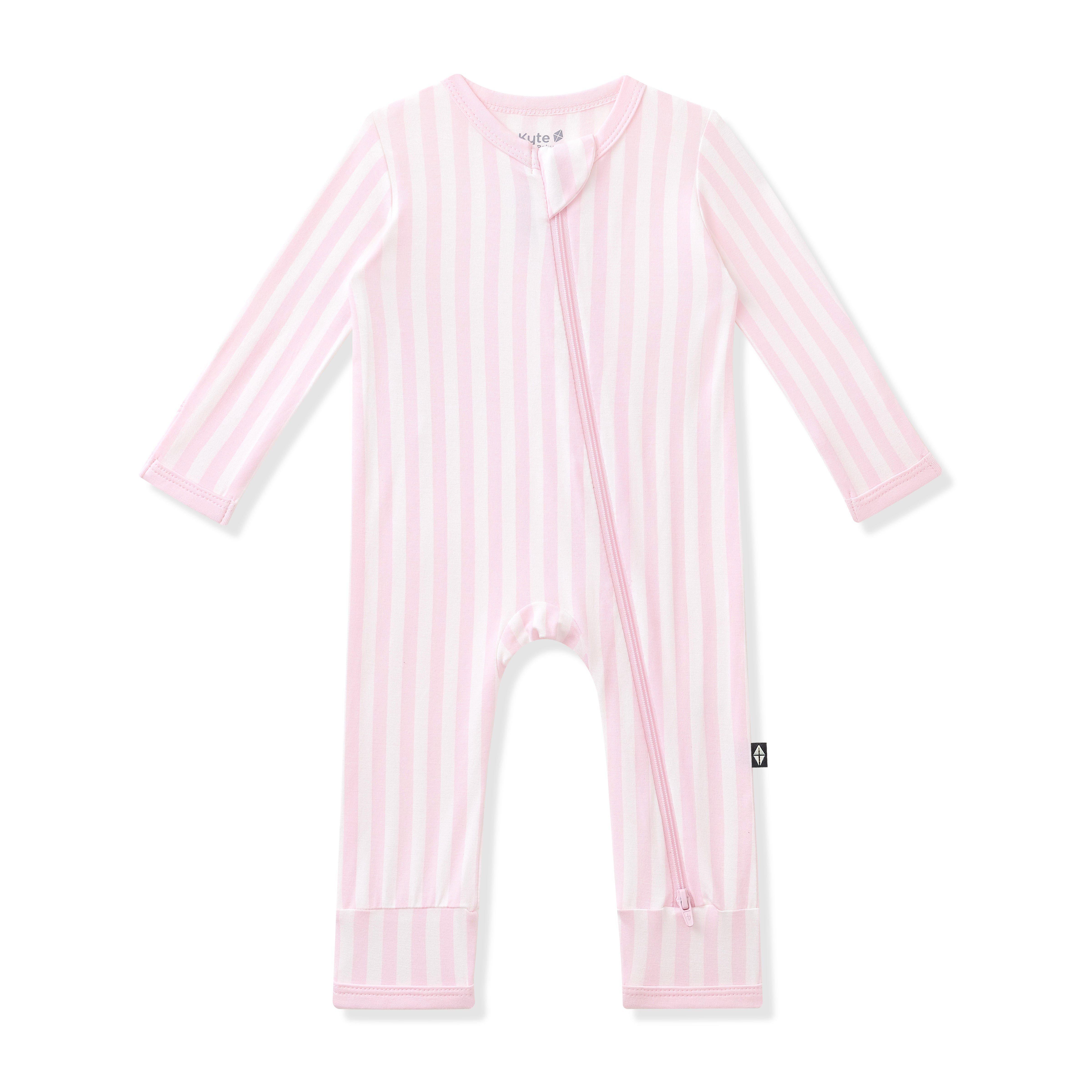 Product photo of the Zippered Romper in Small Sakura Stripe