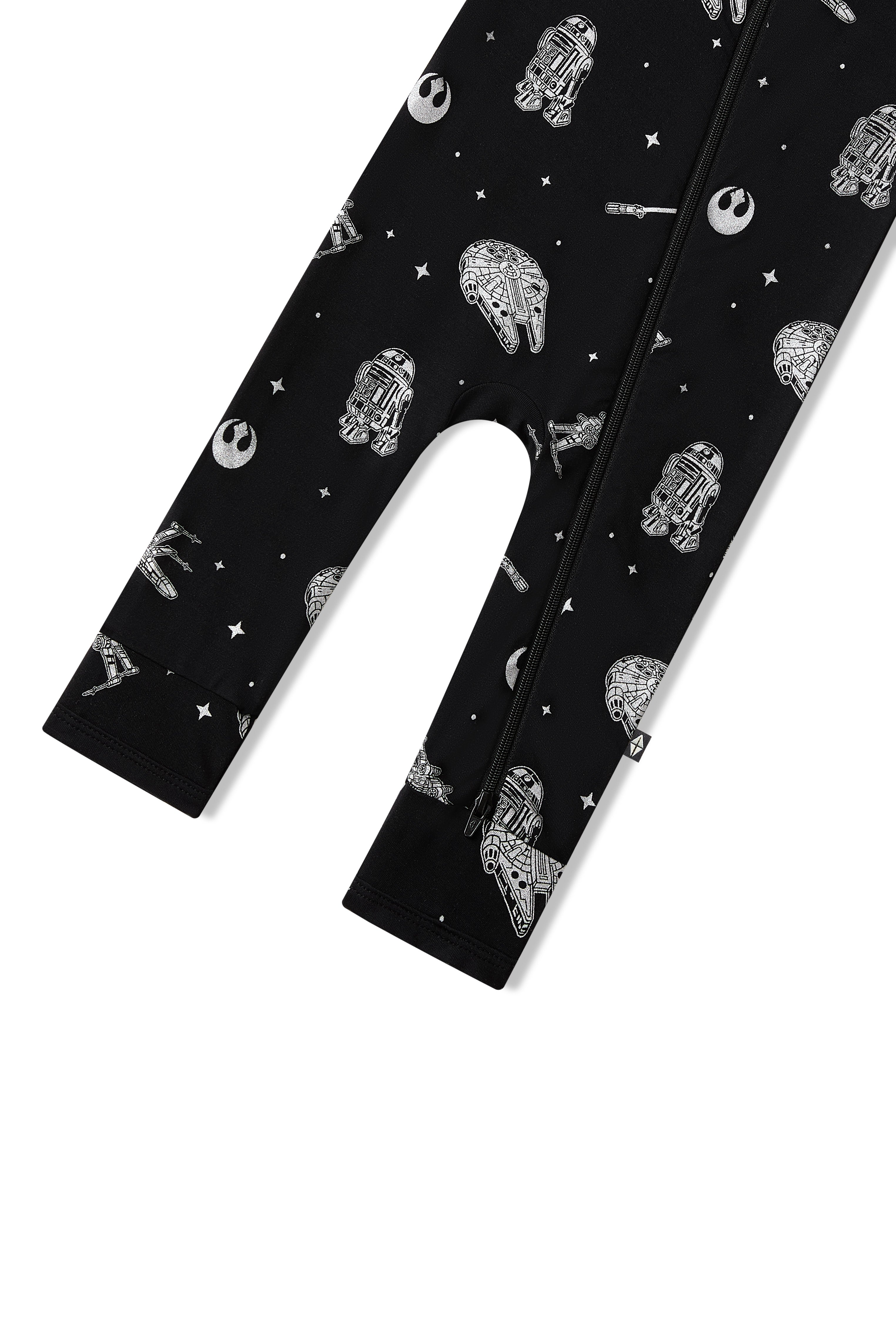 Zipper closure on the leg show on the Zippered Romper in STAR WARS™