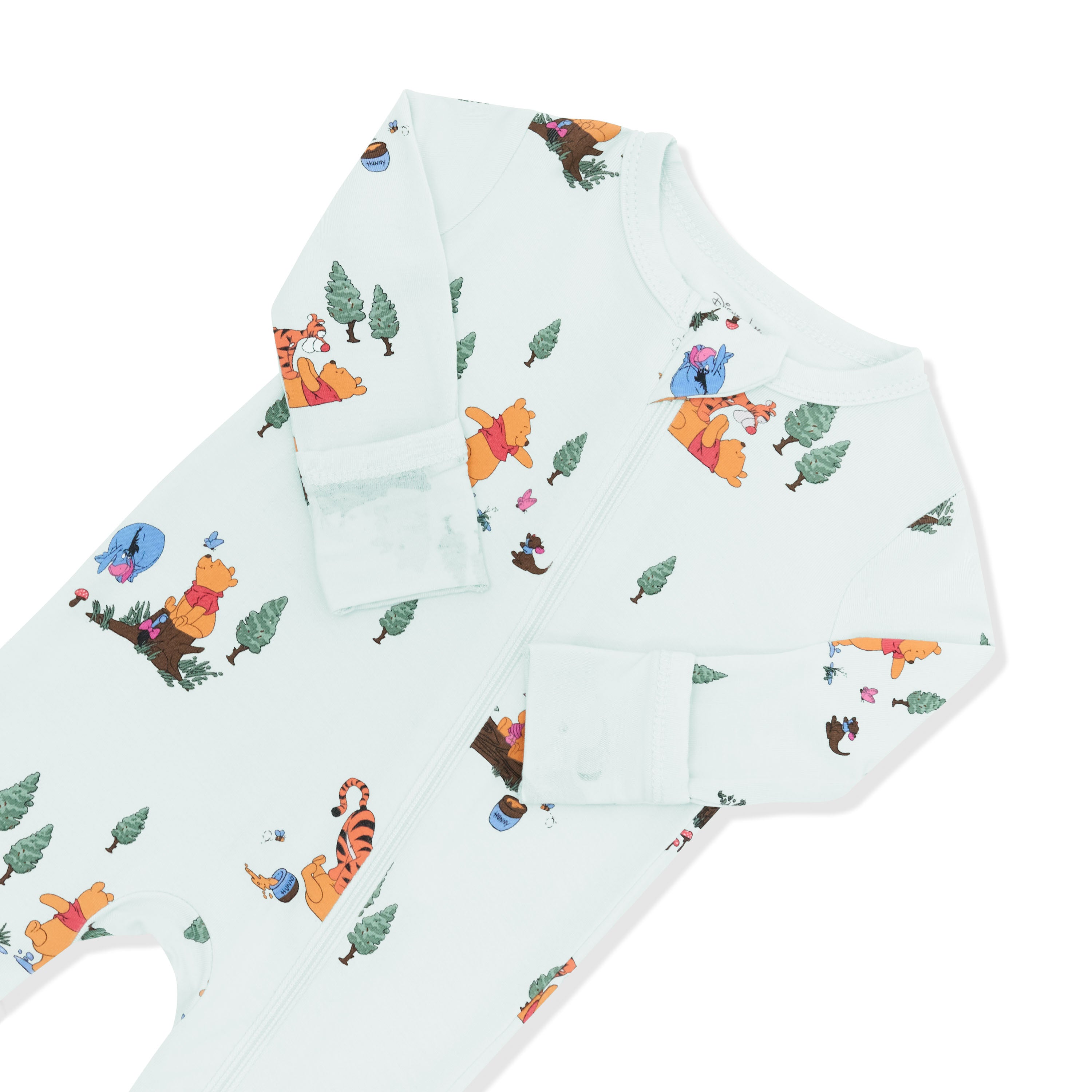 Close up of the zipper garage and fold over hand cuffs