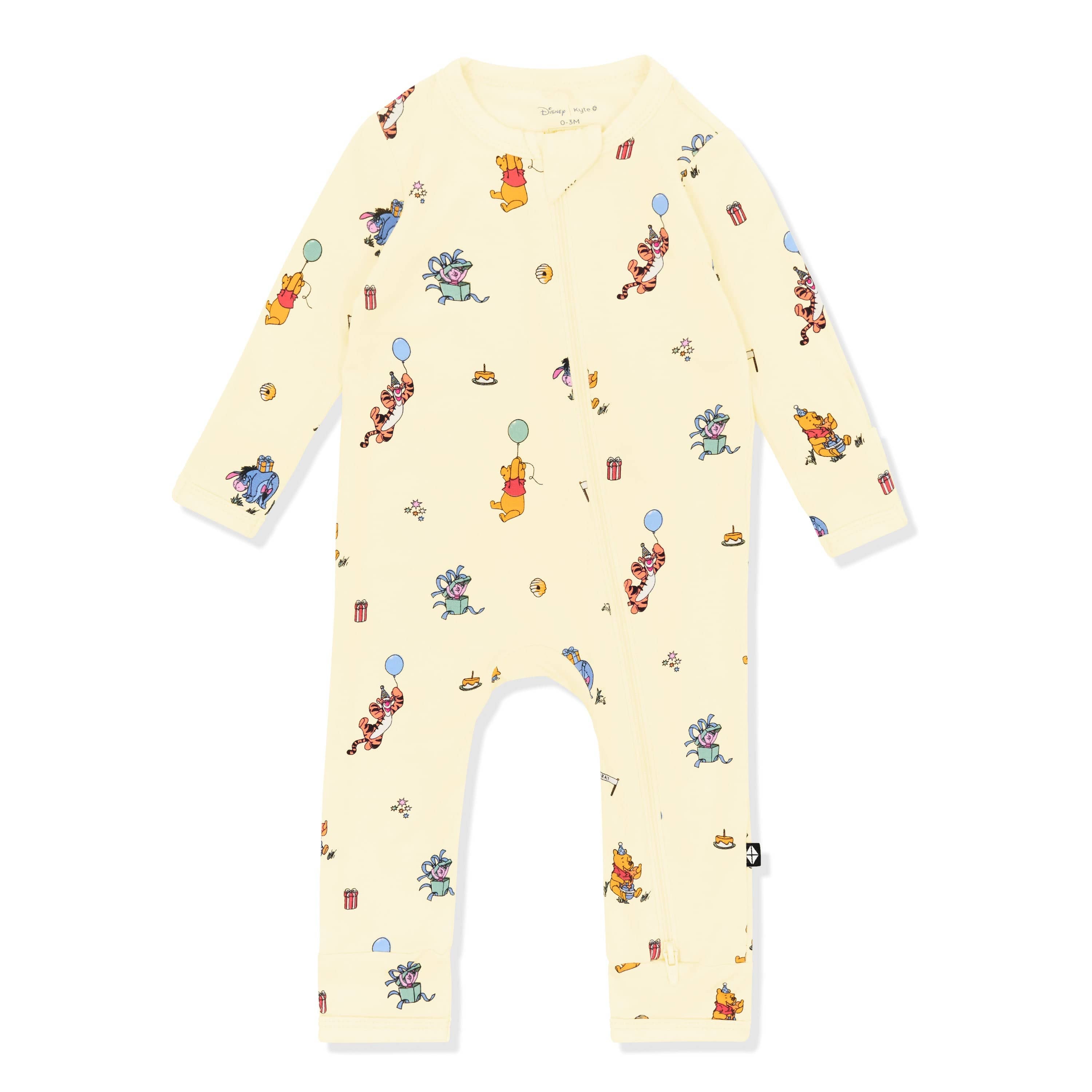 Product photo of the Zippered Romper in Winnie the Pooh Celebration