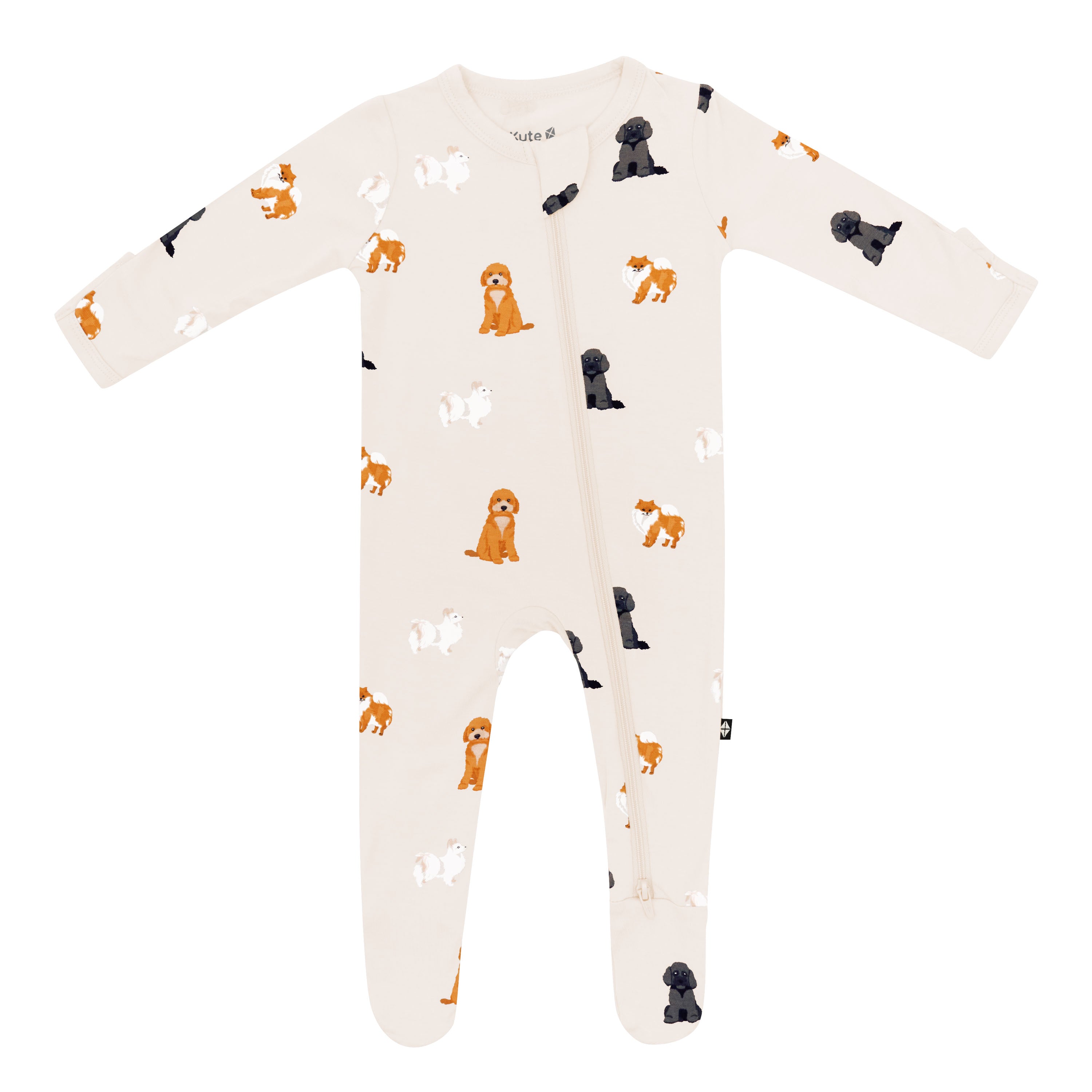 Kyte Baby's Zippered Footie in Fluffy Dog