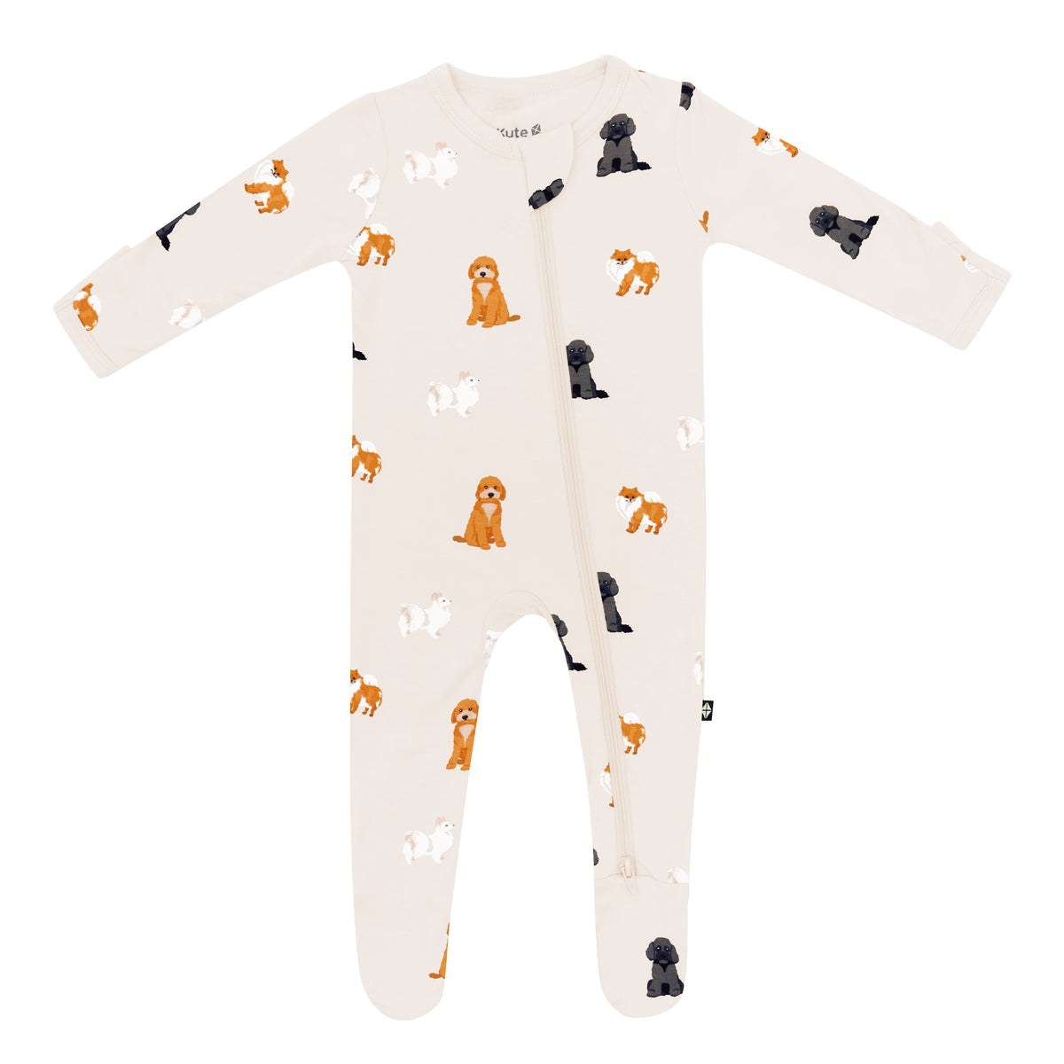 Kyte Baby's Zippered Footie in Fluffy Dog