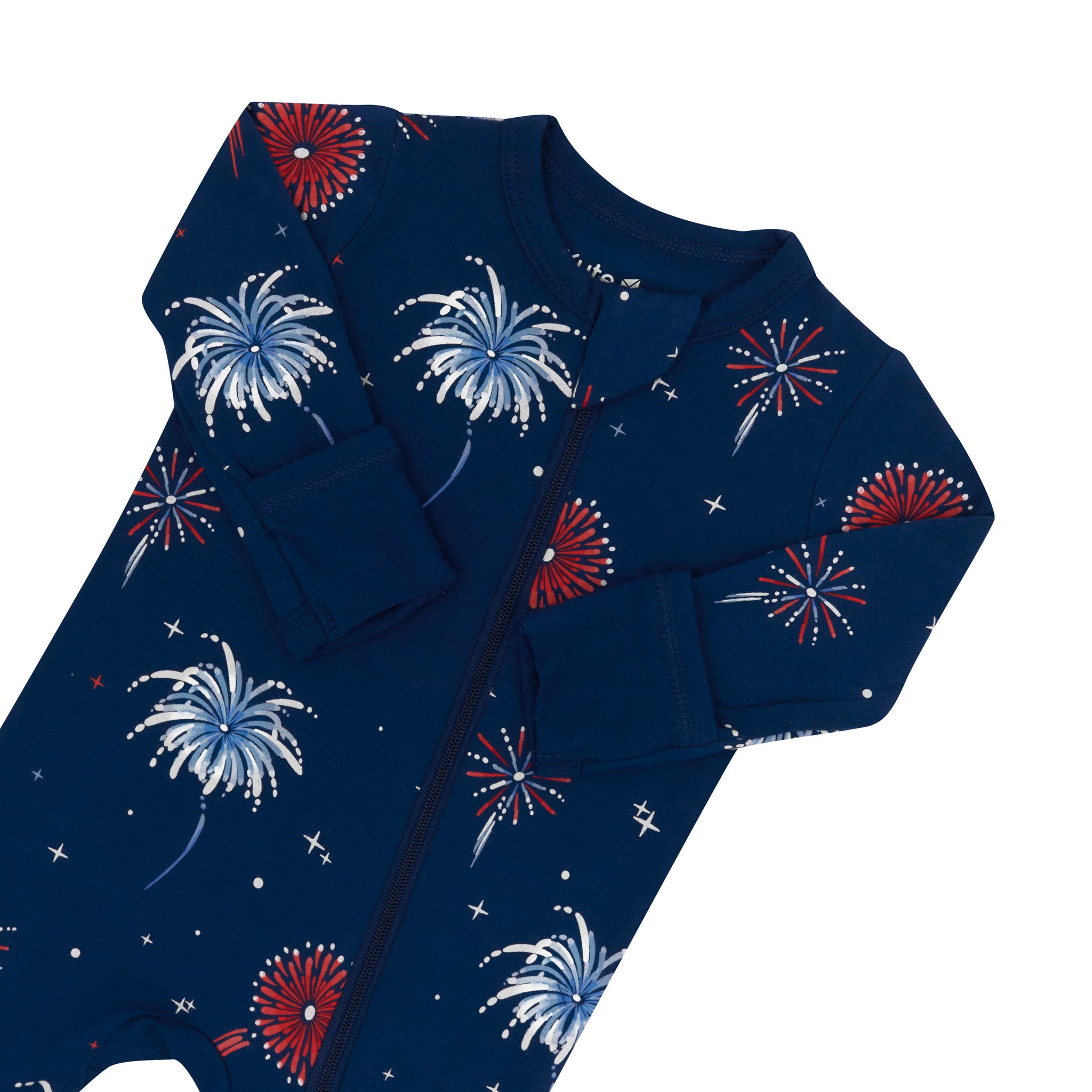 Zippered Footie in Celebration zipper garage
