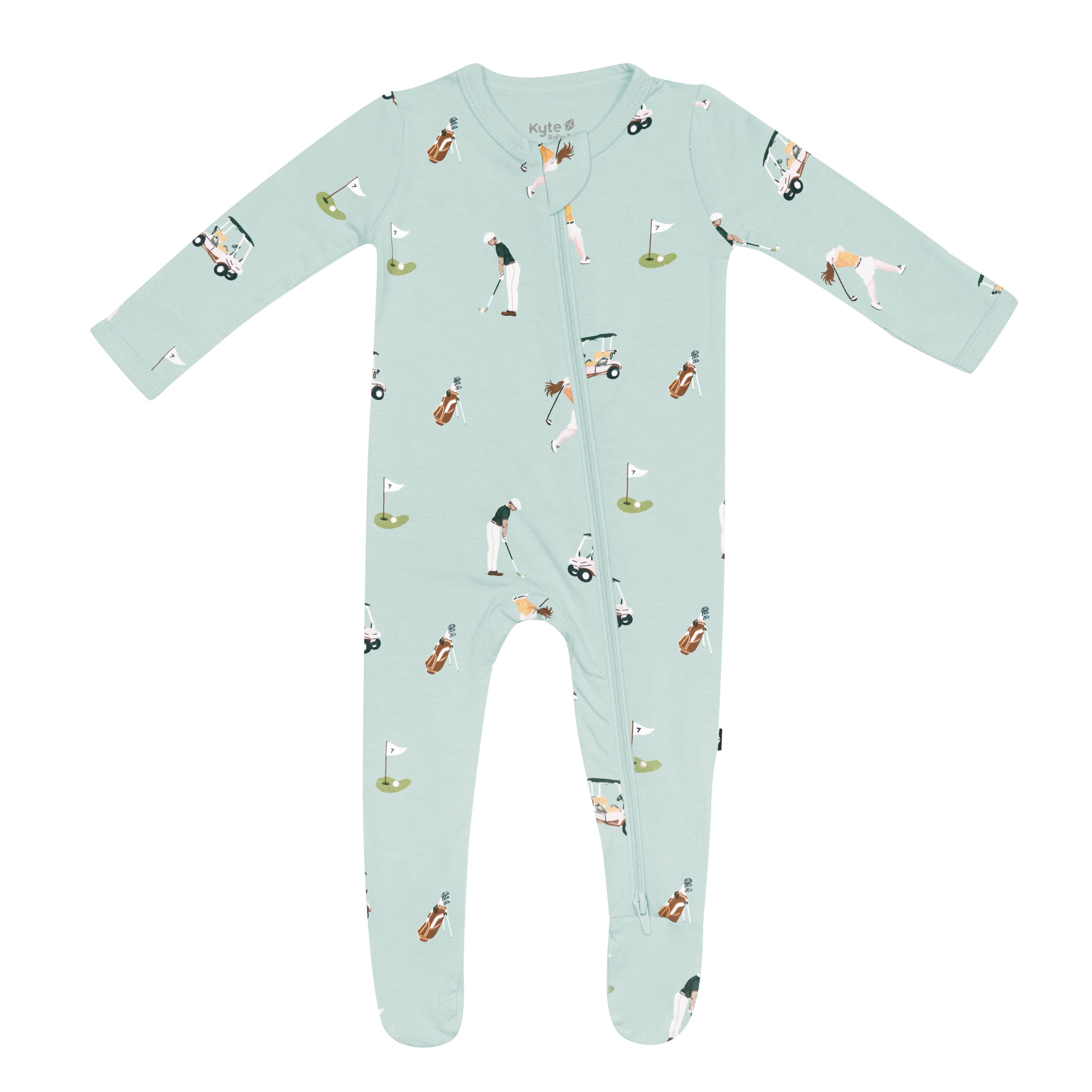 Zippered Footie infant sleeper in Golf