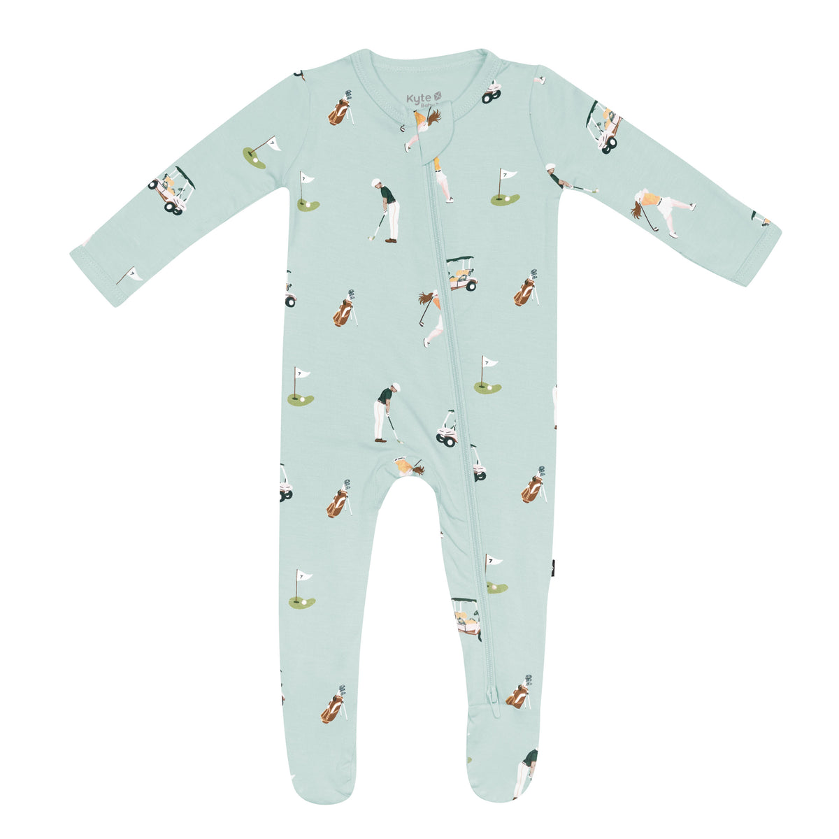 Zippered Footie infant sleeper in Golf