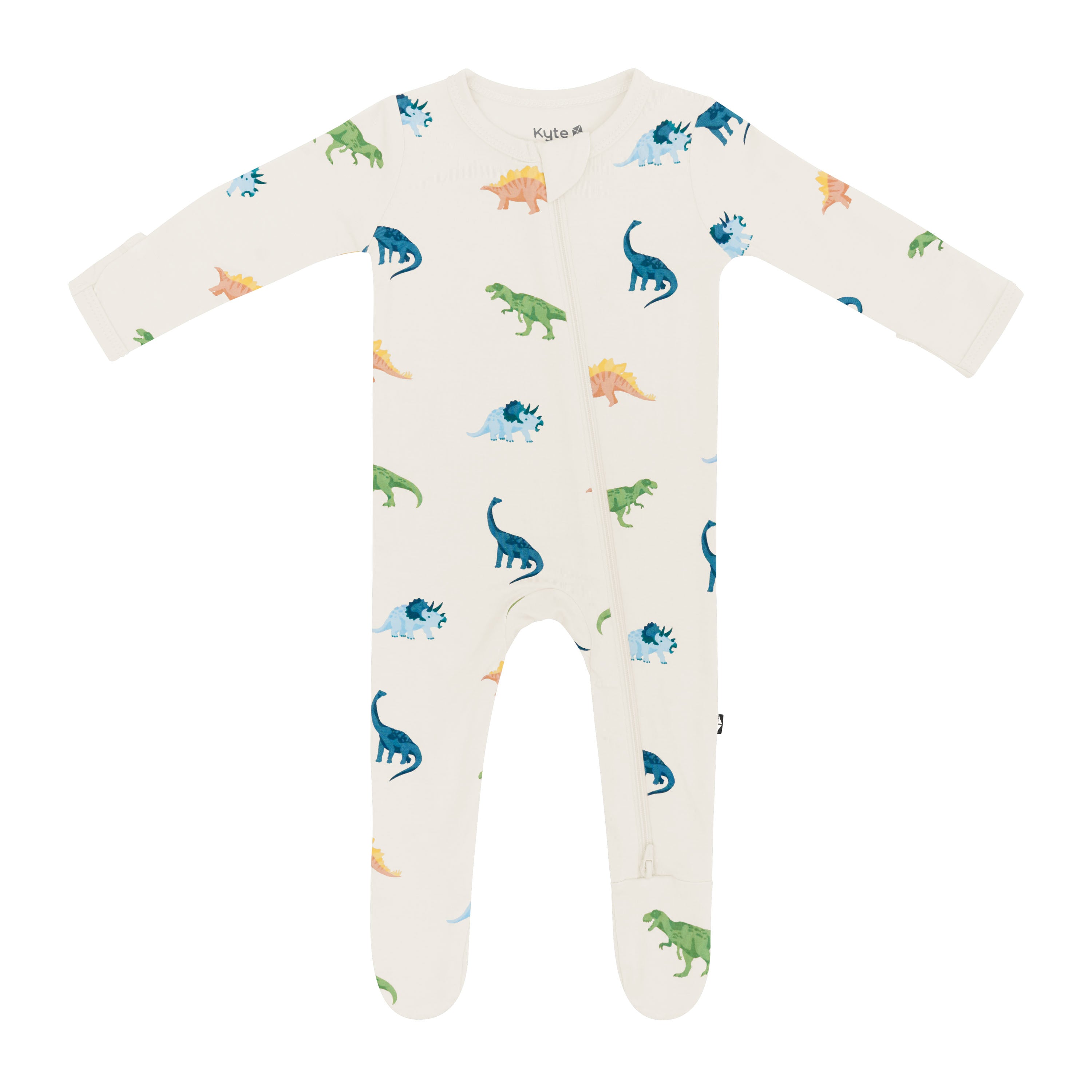 Kyte Baby Zippered Footie in Ecru Roar